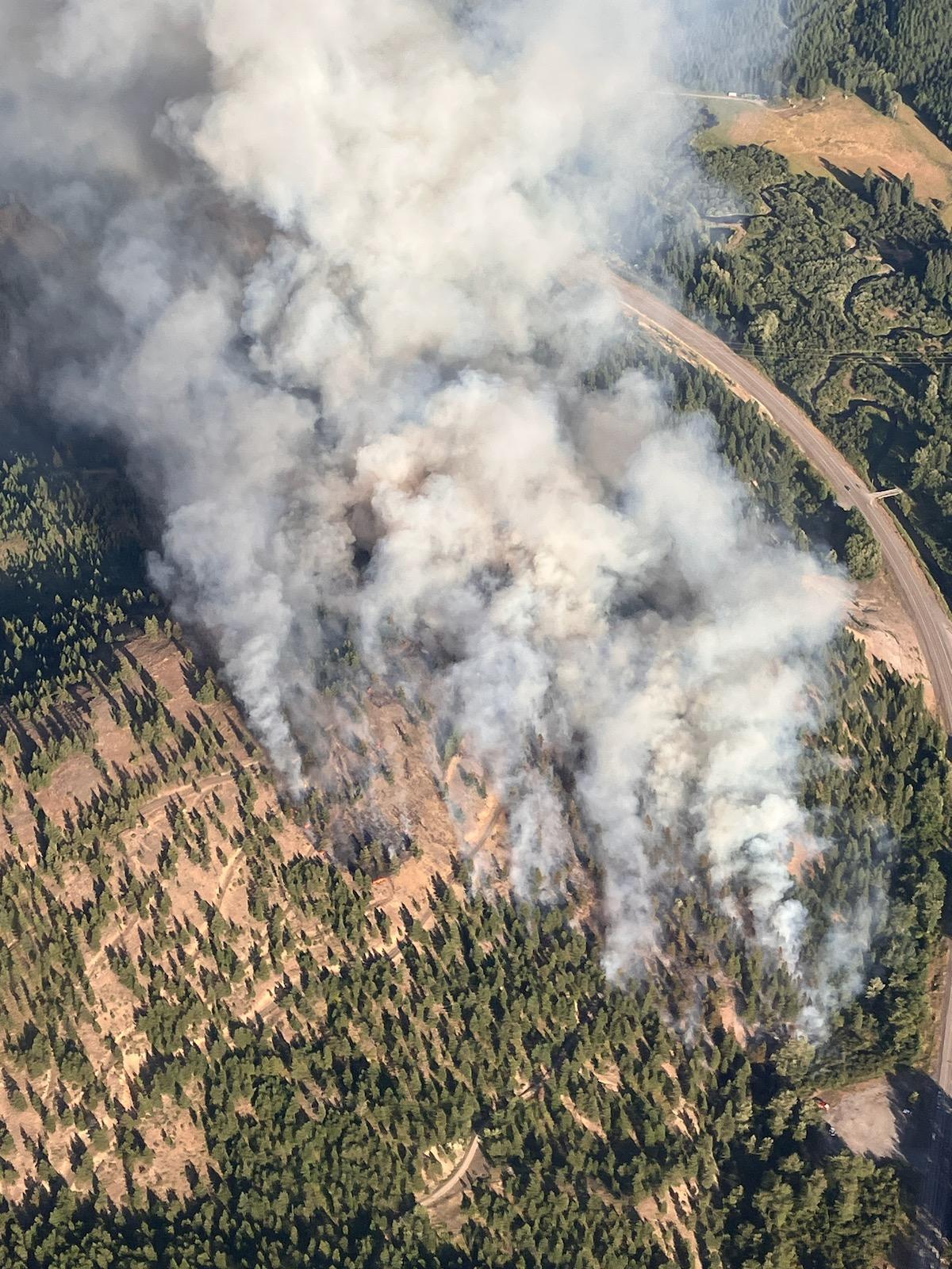 Aerial View of Gravel Pit Fire on Wednesday, August 2 - Photo Credit Kellie Kulseth