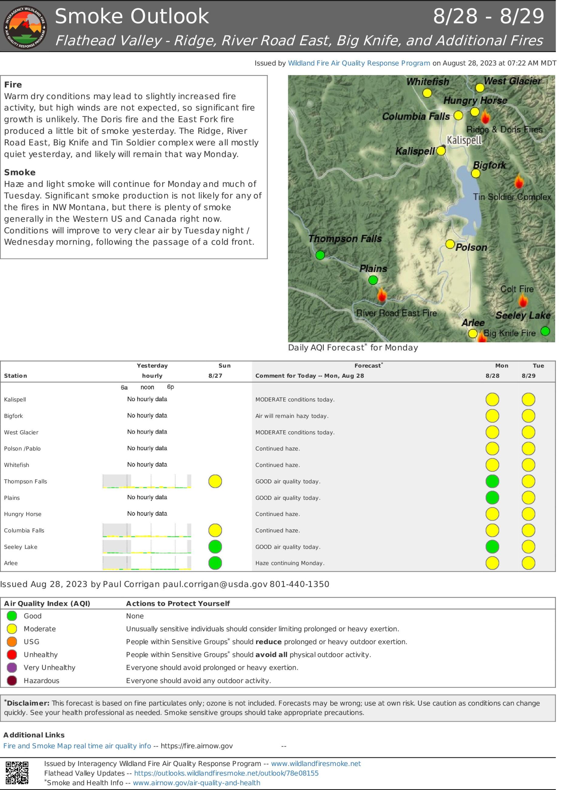 Flathead Valley Smoke Report - August 29, 2023