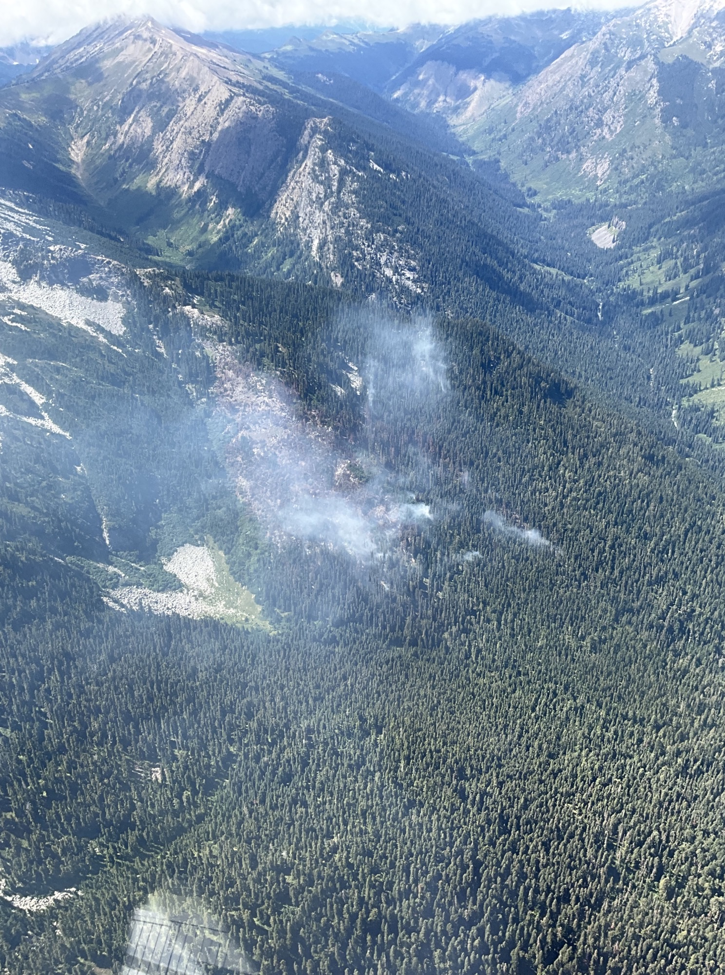 Light smoke visible from Airplane Lake fire