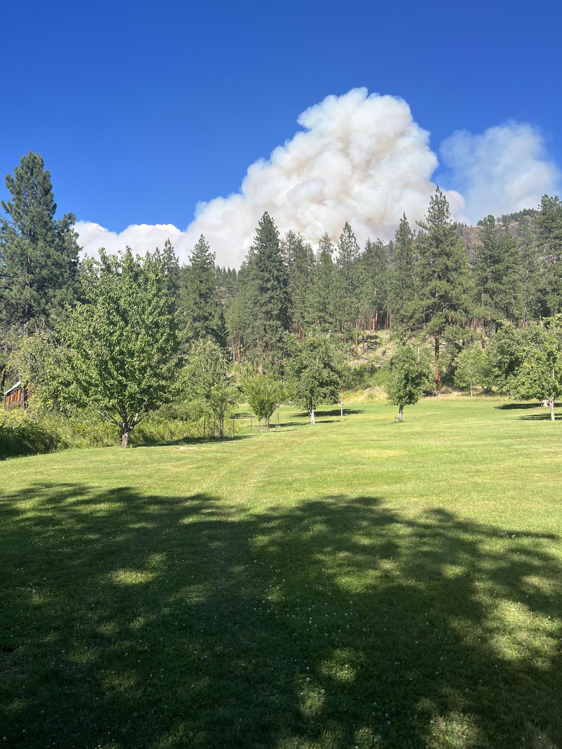 Phot taken from Campbell's Ferry showing smoke column of the Elkhorn Fire