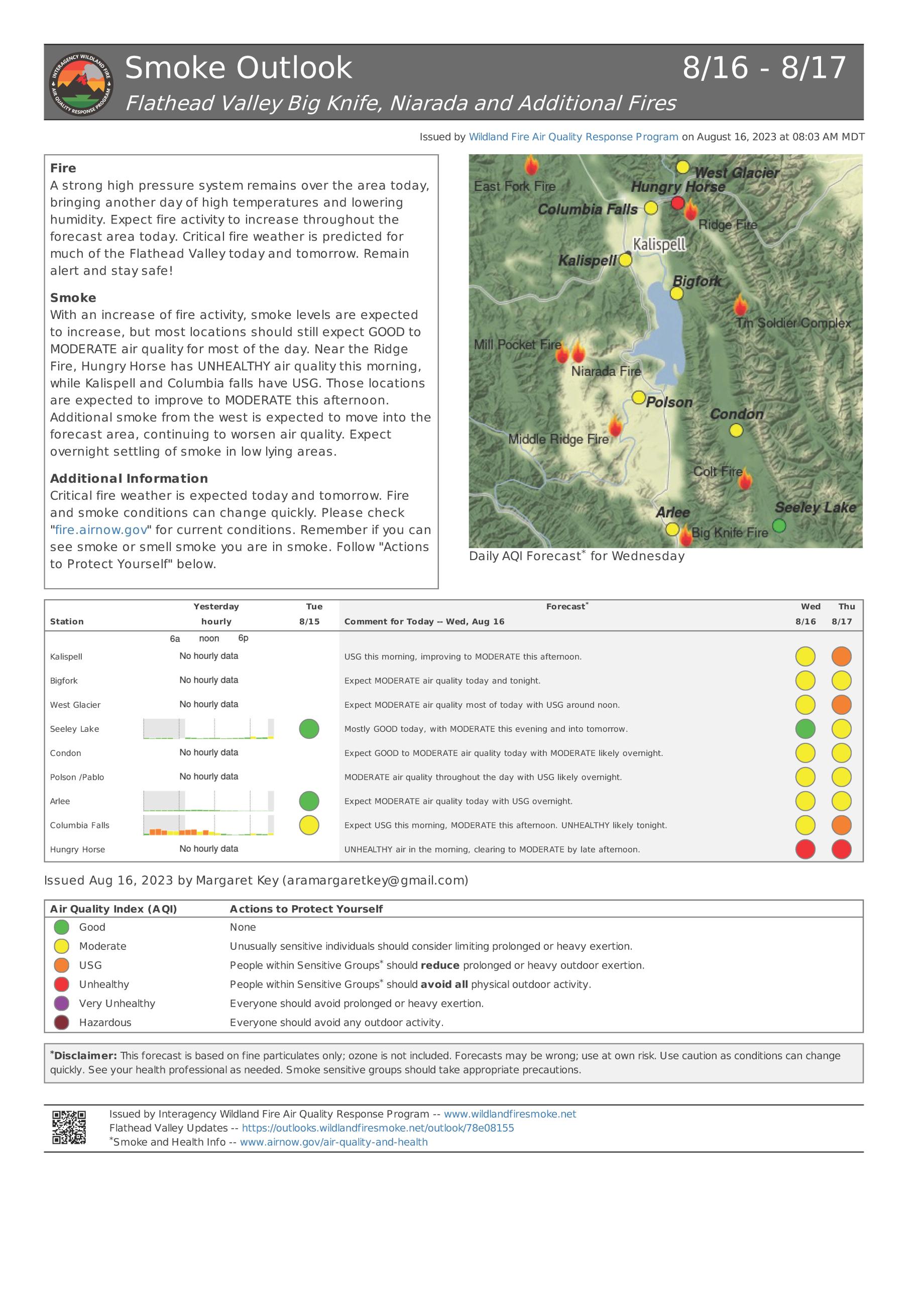 Flathead Valley Smoke Report - August 16, 2023