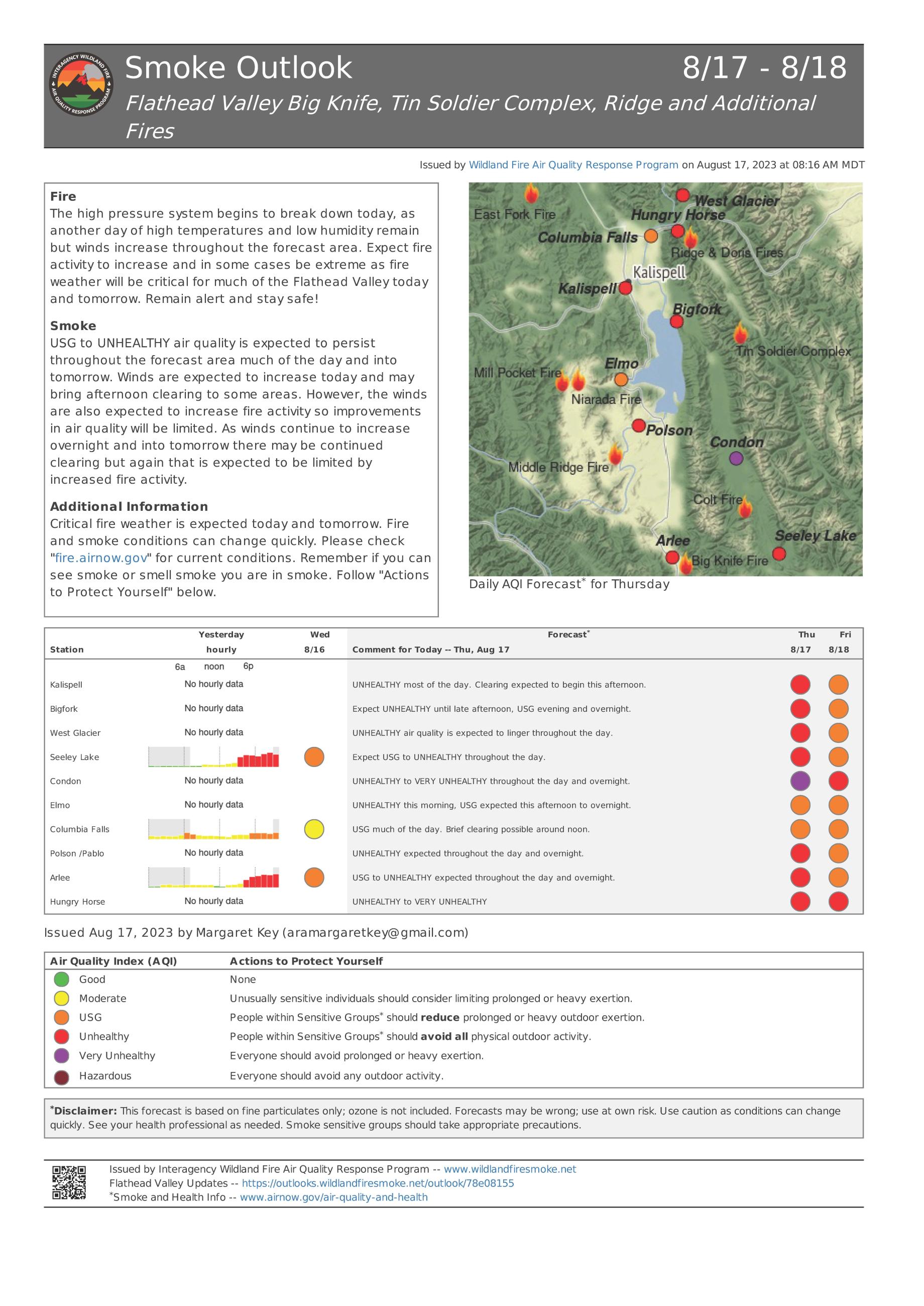 Flathead Valley Smoke Report - August 17, 2023