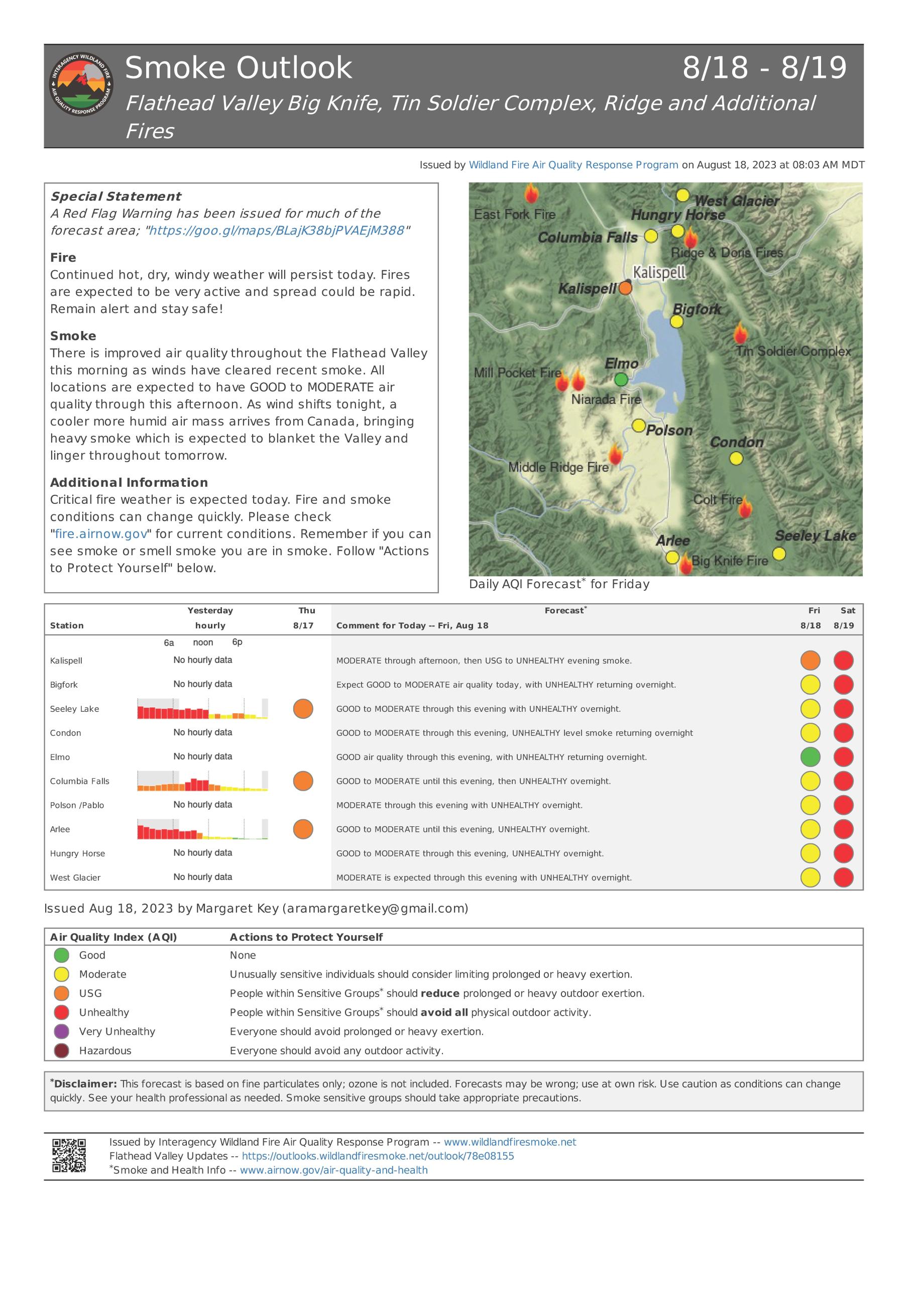 Flathead Valley Smoke Report - August 18, 2023