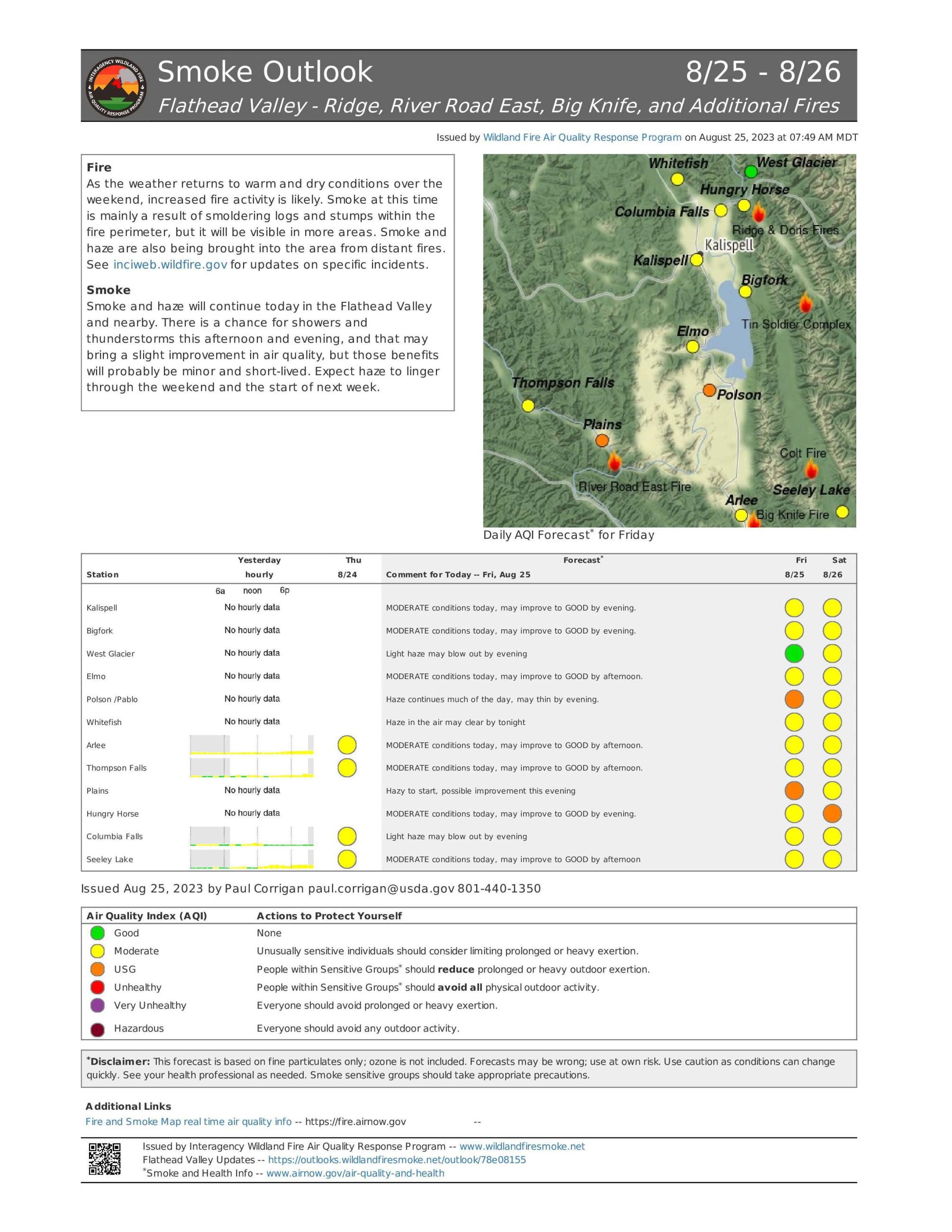 Flathead Valley Smoke Report - August 25-26, 2023