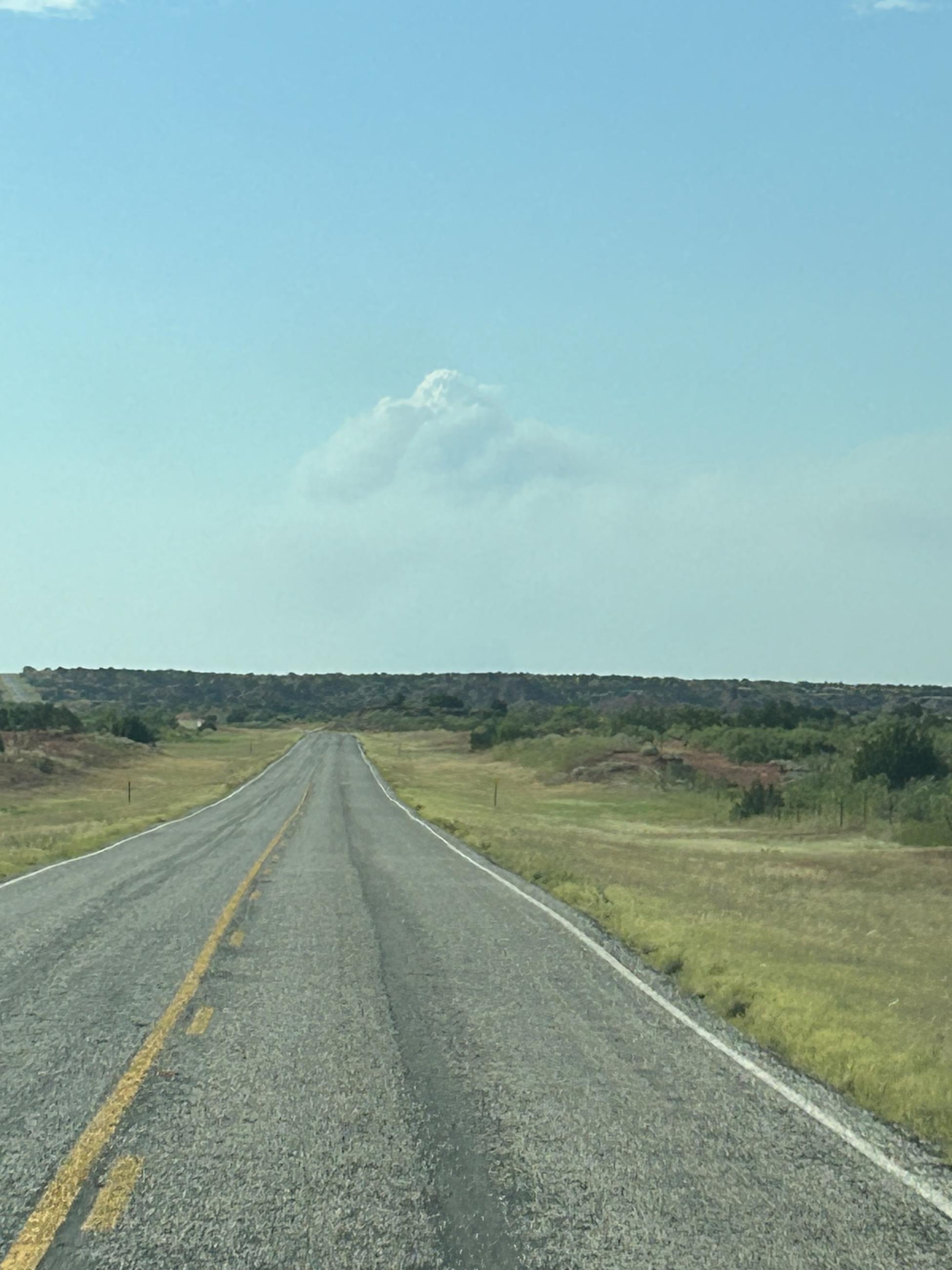 Monkey Creek Fire smoke column seen from HWY 6