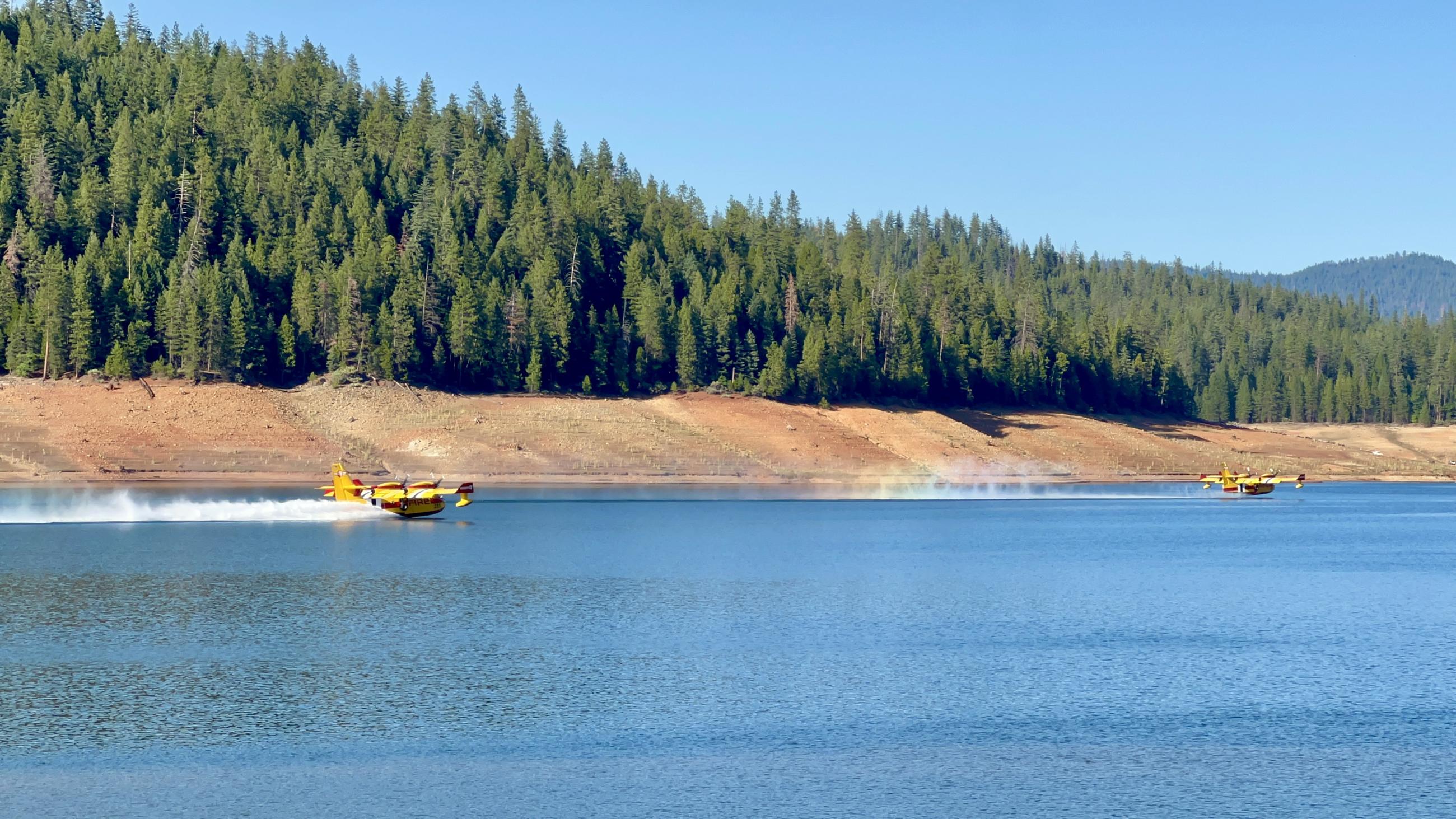 Supper Scoopers taking water from Trinity Lake