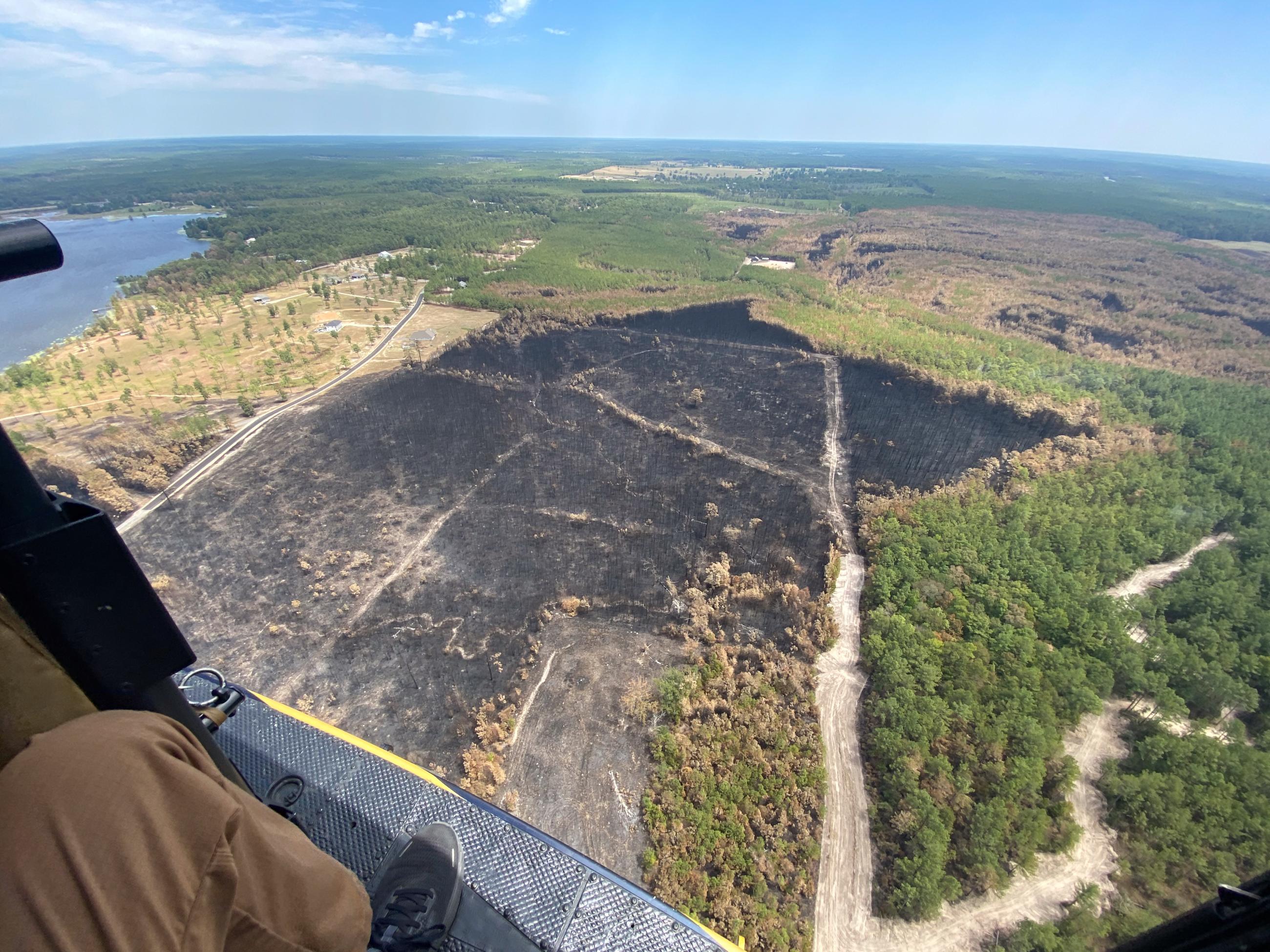 aerial photo over burned area