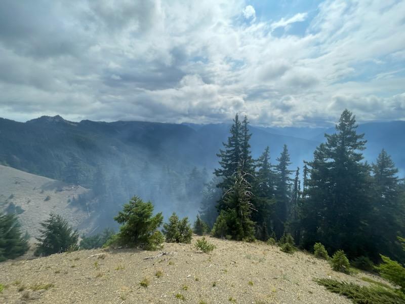 Smoke Fills Lillian Valley from Hurricane Ridge Fire