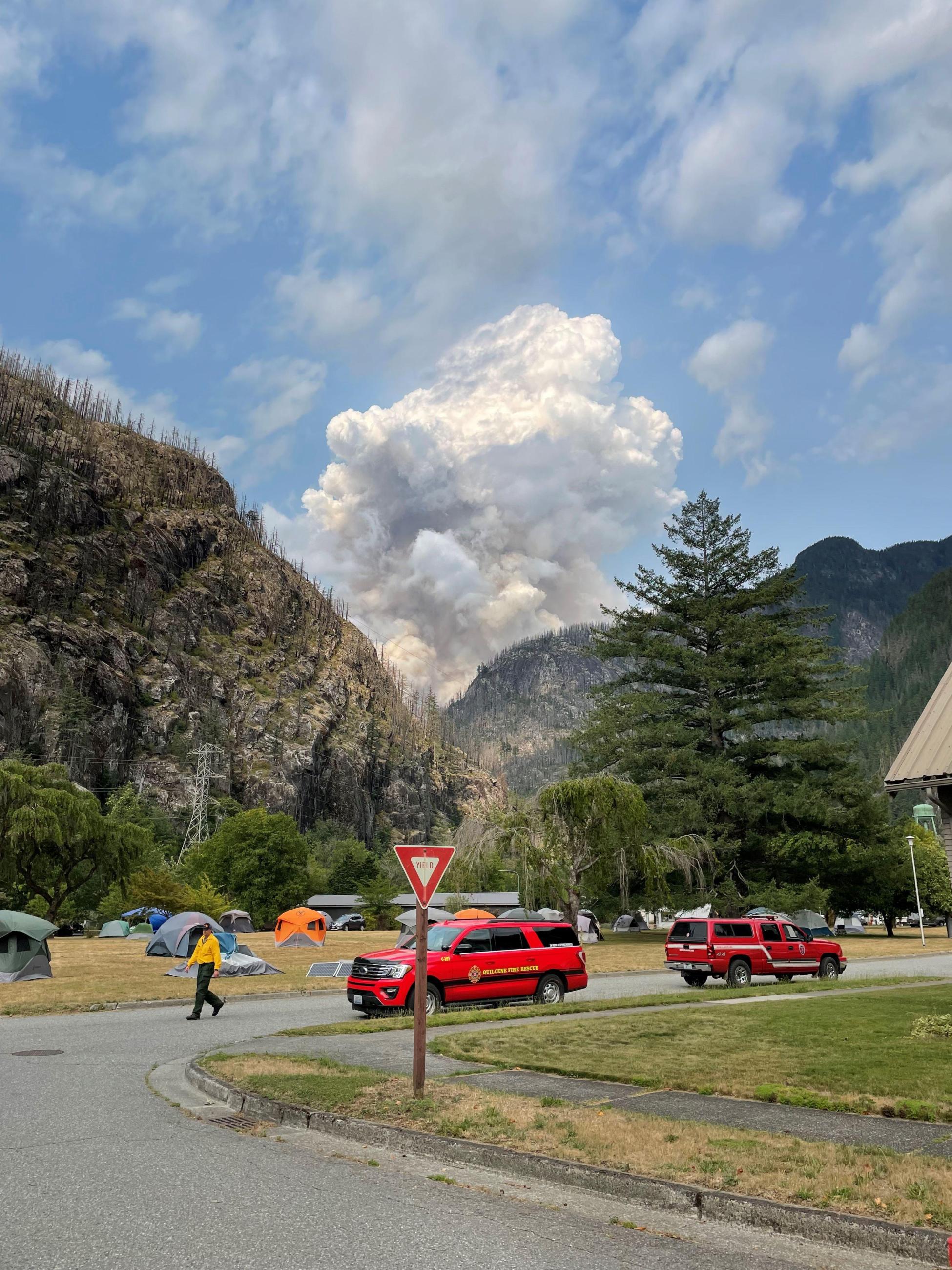 Sourdough Fire view from Newhalem August 6, 2023