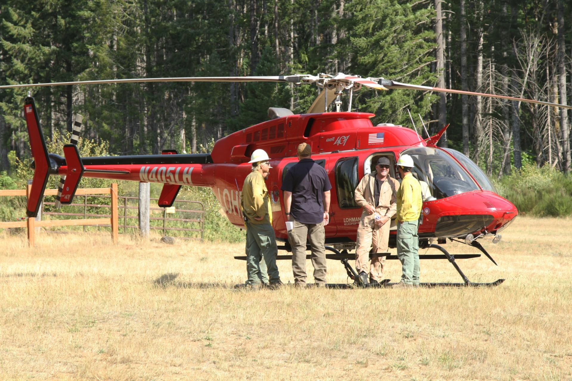 Helibase Crew and Pilot at Mckenzie Airstrip August 12th 2023