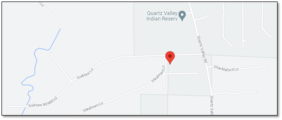 Image of the locator map for the Quartz Valley Indian Reservation