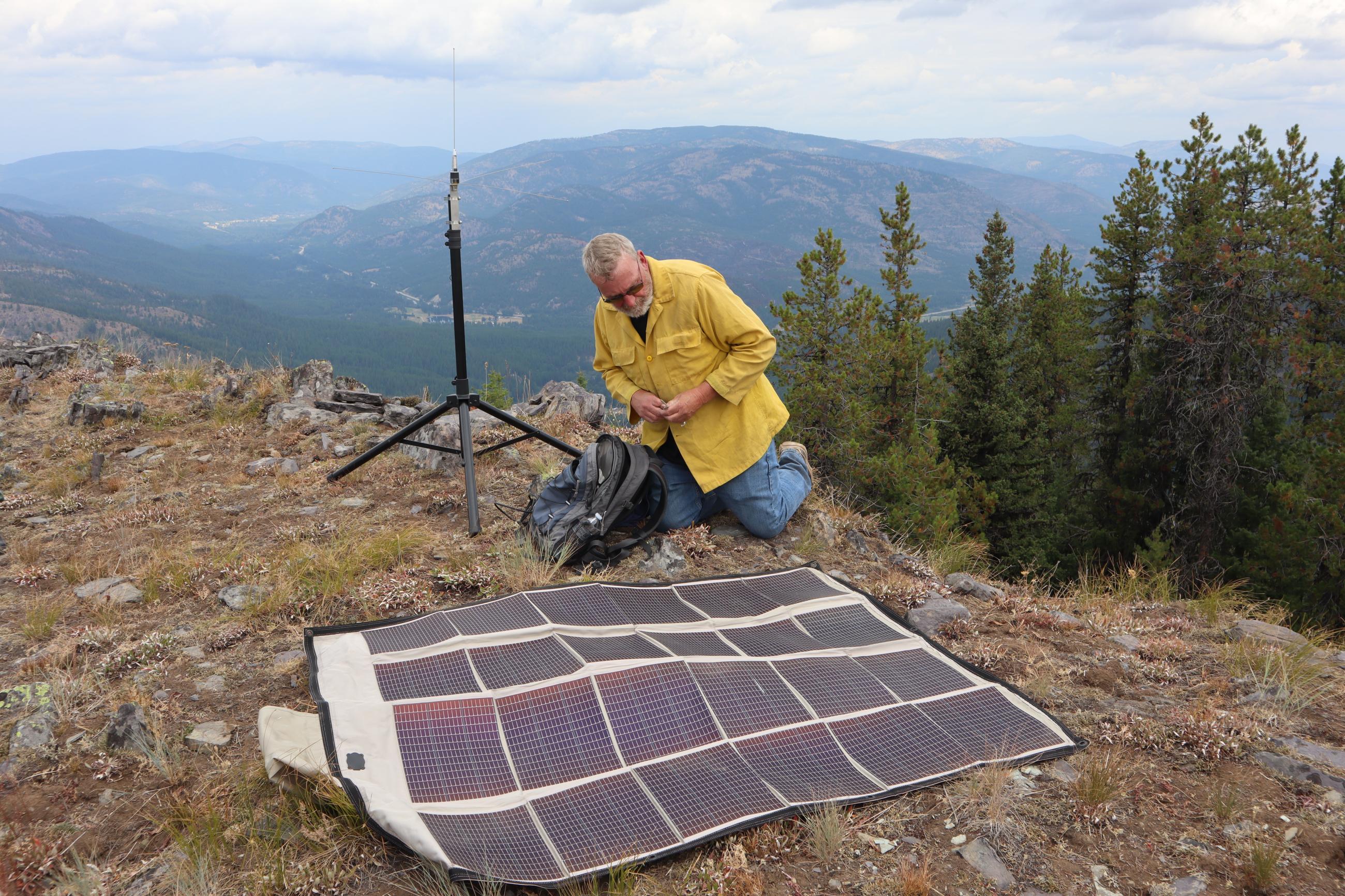 Mountain top radio repeater installation