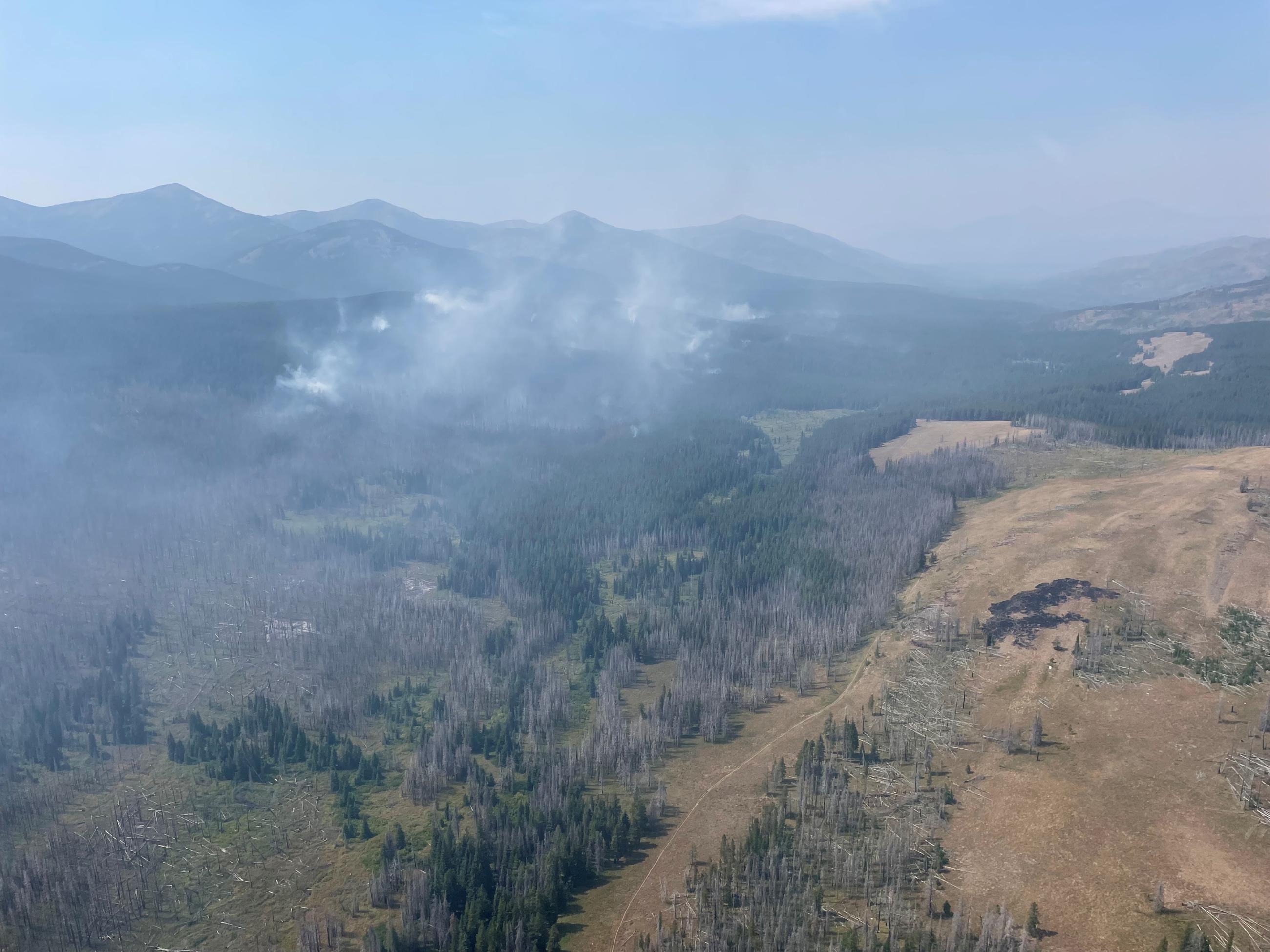 Aerial picture of the Sidny Fire looking north from the south. Taken August 17th.