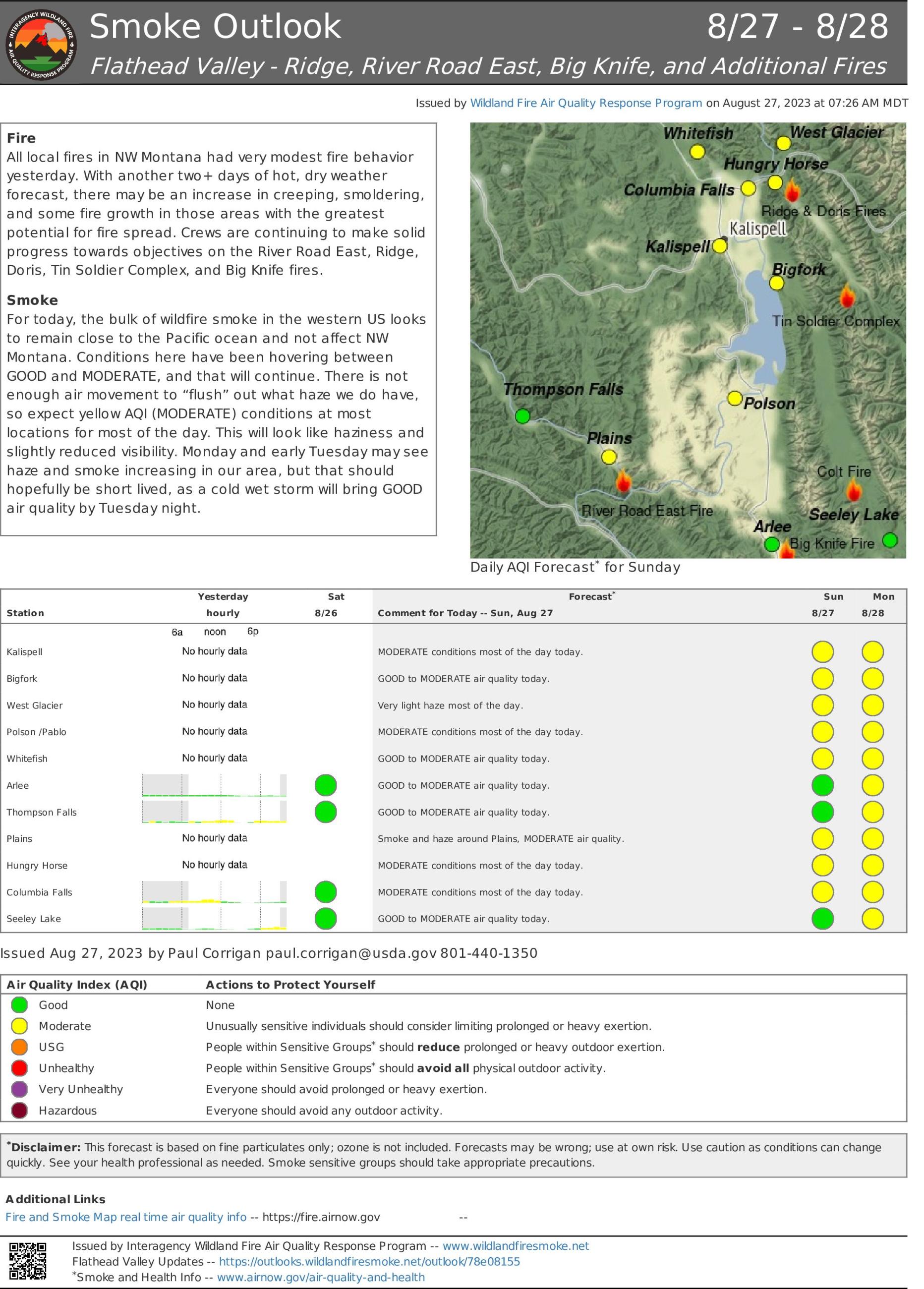 Flathead Valley Smoke Report - August 27-28, 2023
