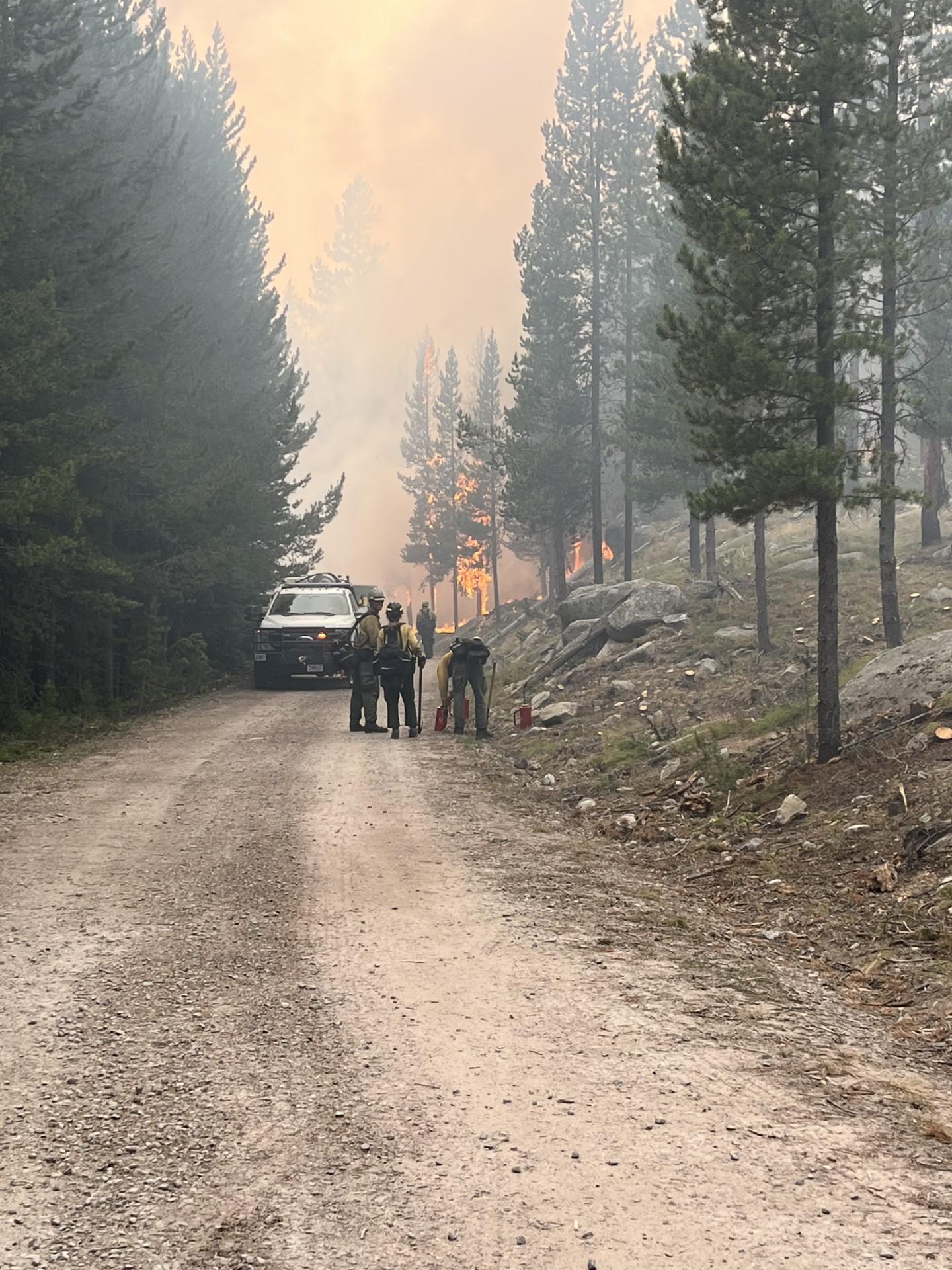 Fire crews on the Bowles Creek Fire continue to monitor fire activity and hold the fire where necessary.