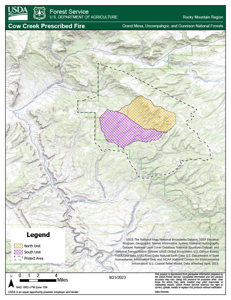 Map of Cow Creek Rx Burn