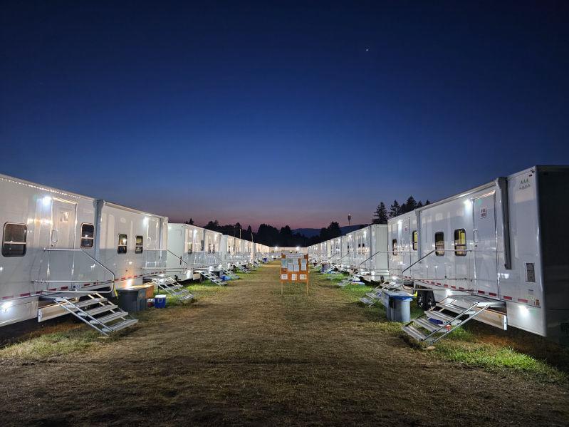 Lookout Fire Incident Command Post at Sunrise