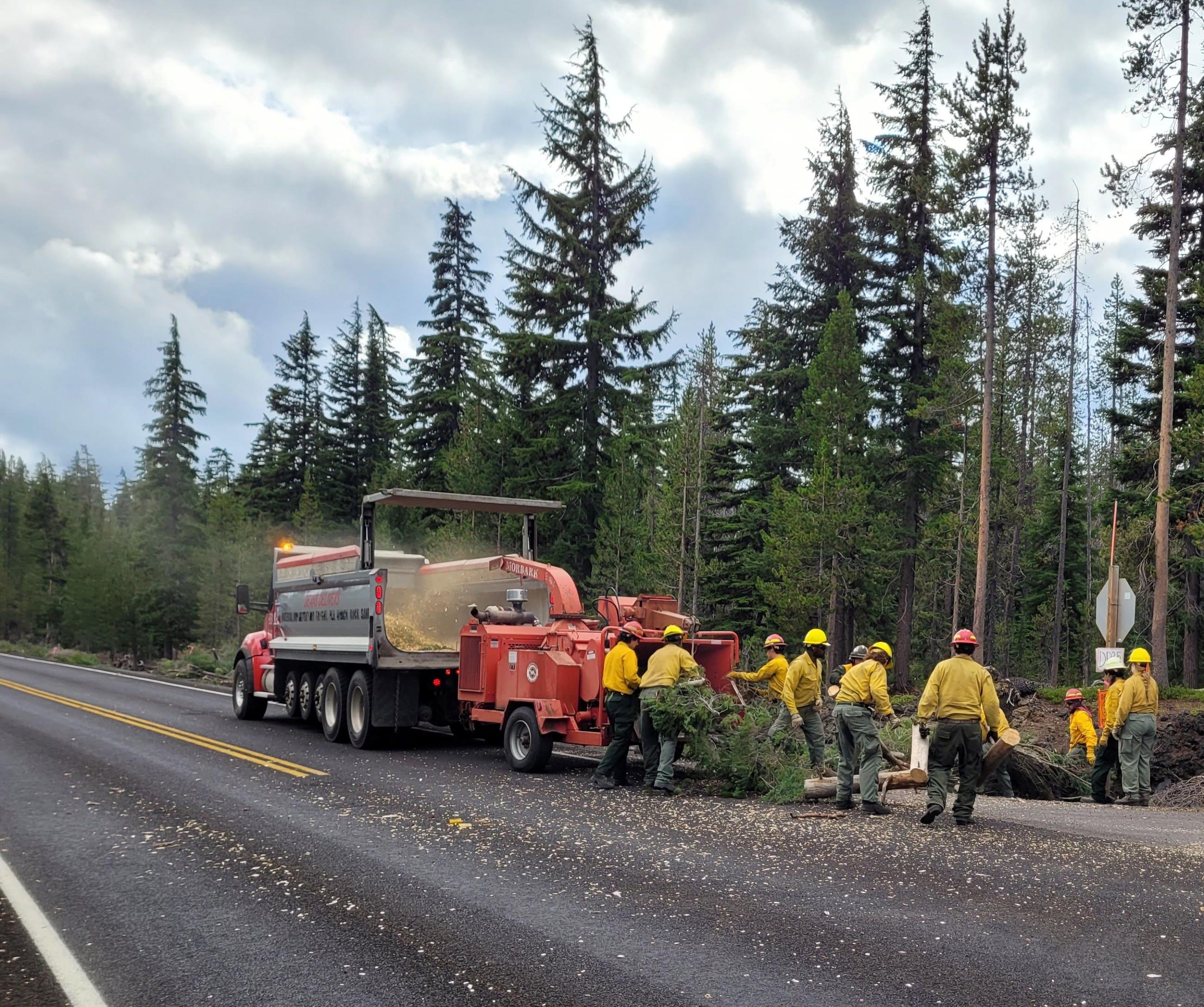 Crews Loading Brush on Petes Lake Fire - September 3, 2023