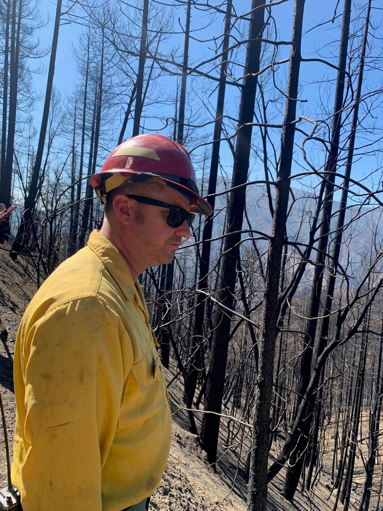 BAER Specialist Assessing Burned Area in the Head Fire