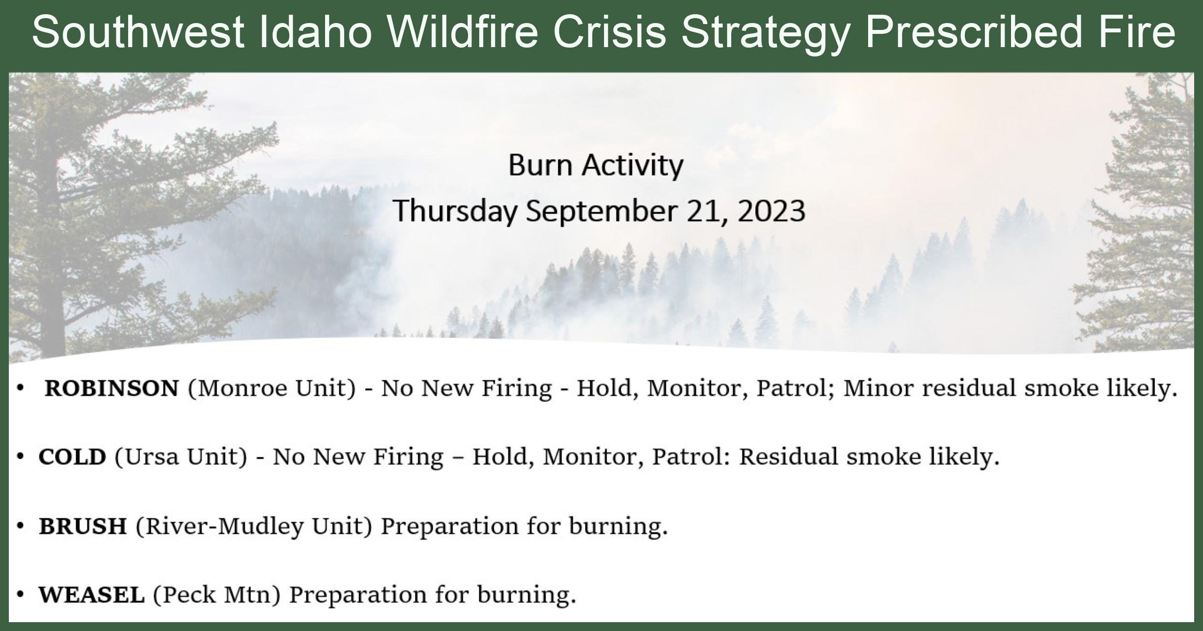 Thursday September 21 Burn Activity