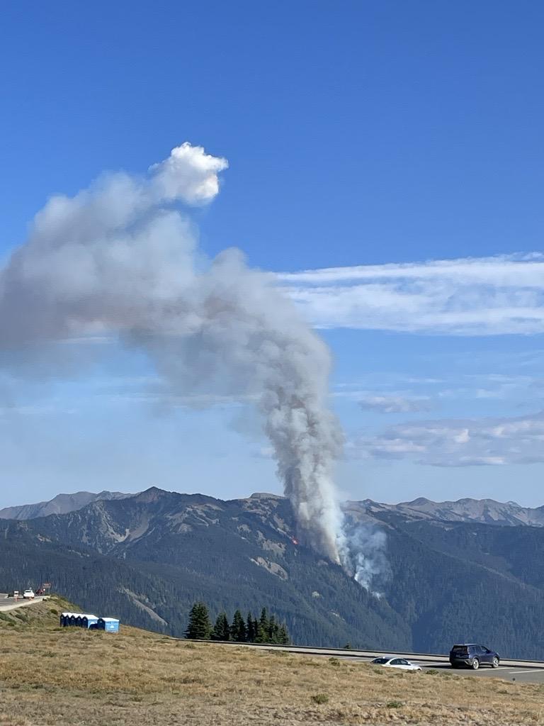 Smoke column from Eagle Point Fire on September 2, 2023