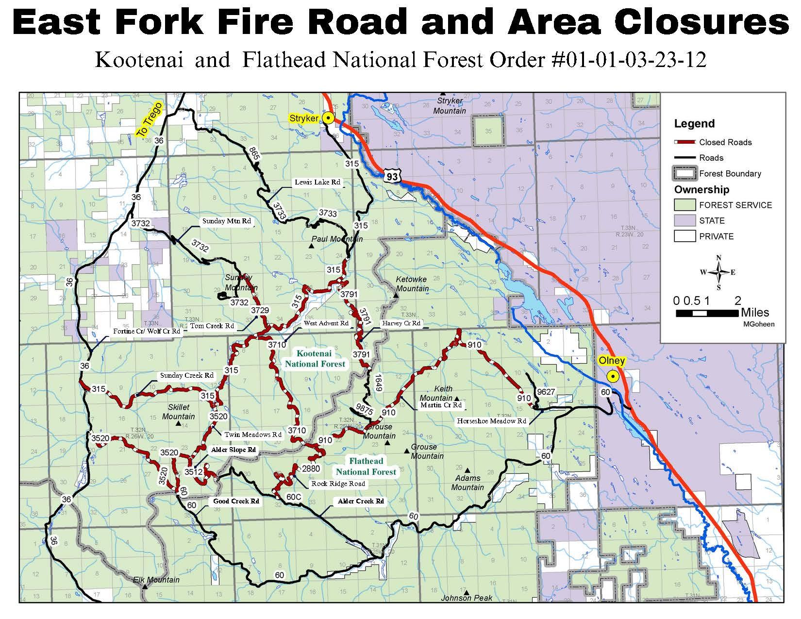 East Fork Fire Closure 09/02/2023