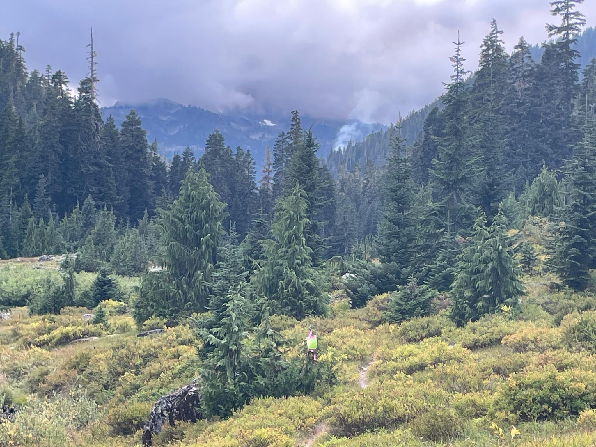 Smoke in Sub Alpine from Low Divide Fire on September 7, 2023