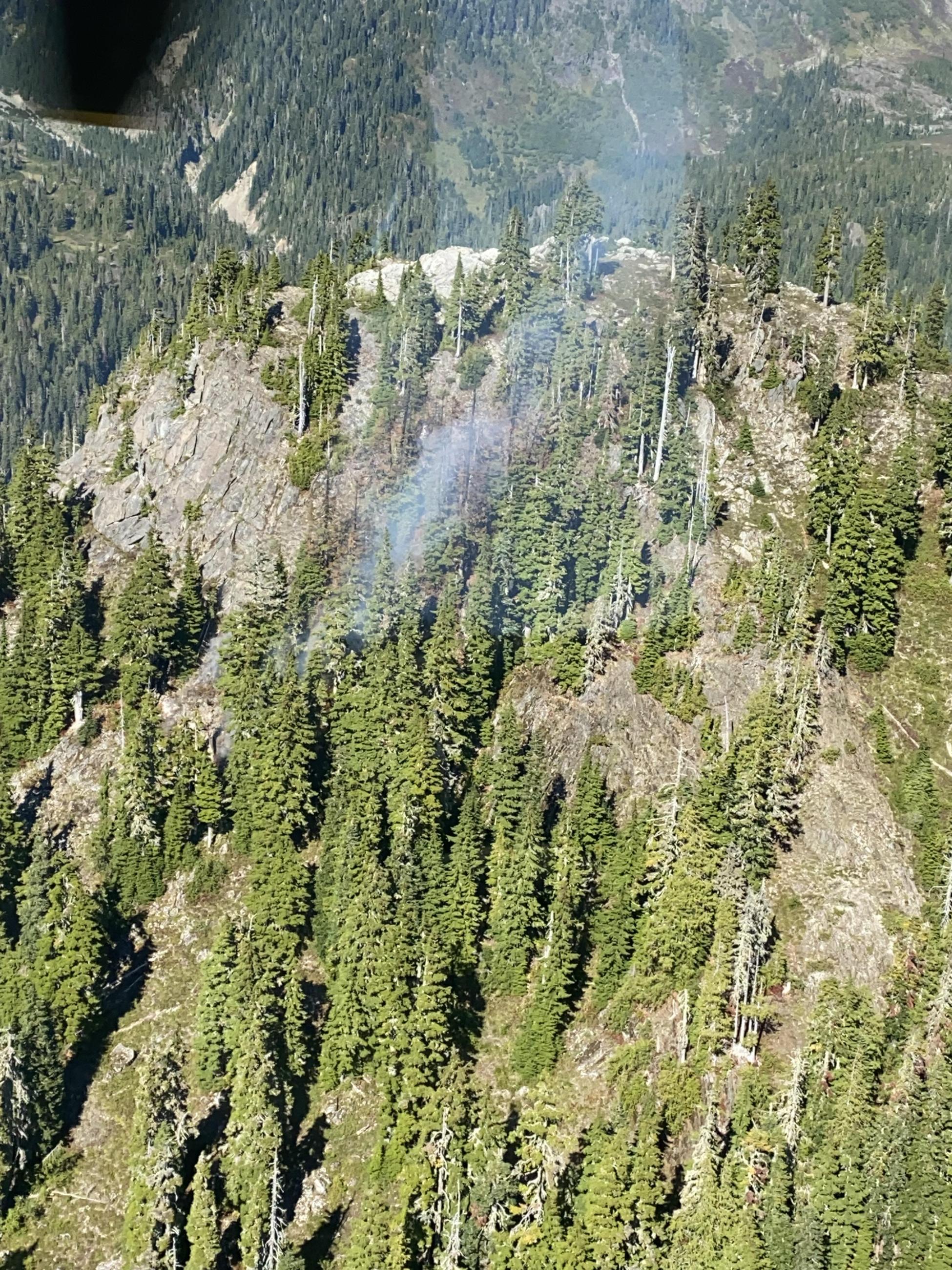Aerial view of Mt Queets Fire on September 14, 2023 
