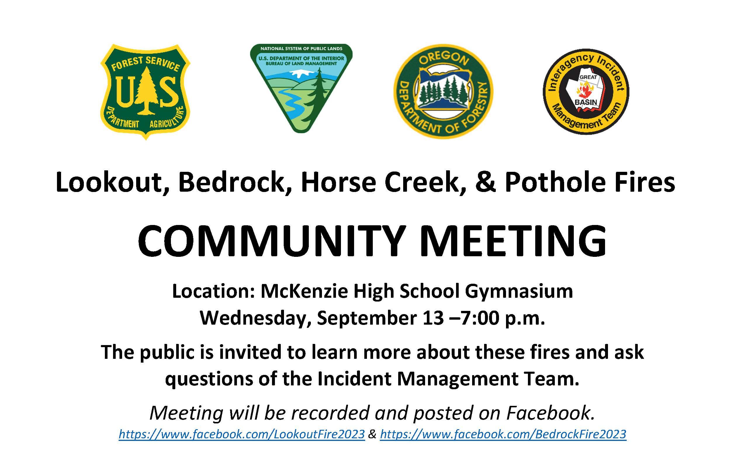 Community Meeting Set for September 13