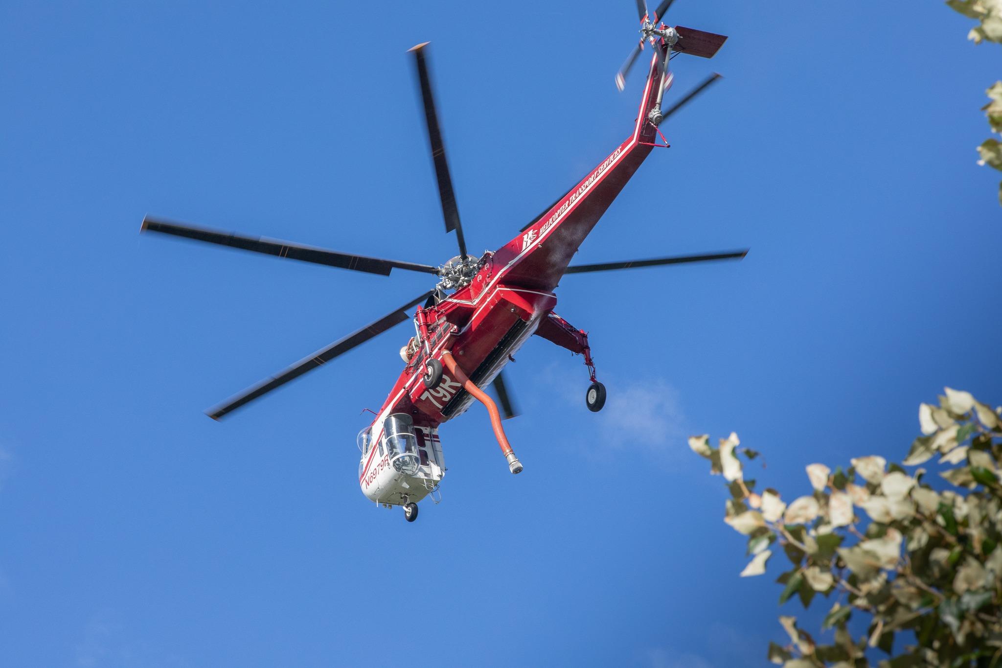 This is an image of a helicopter from below