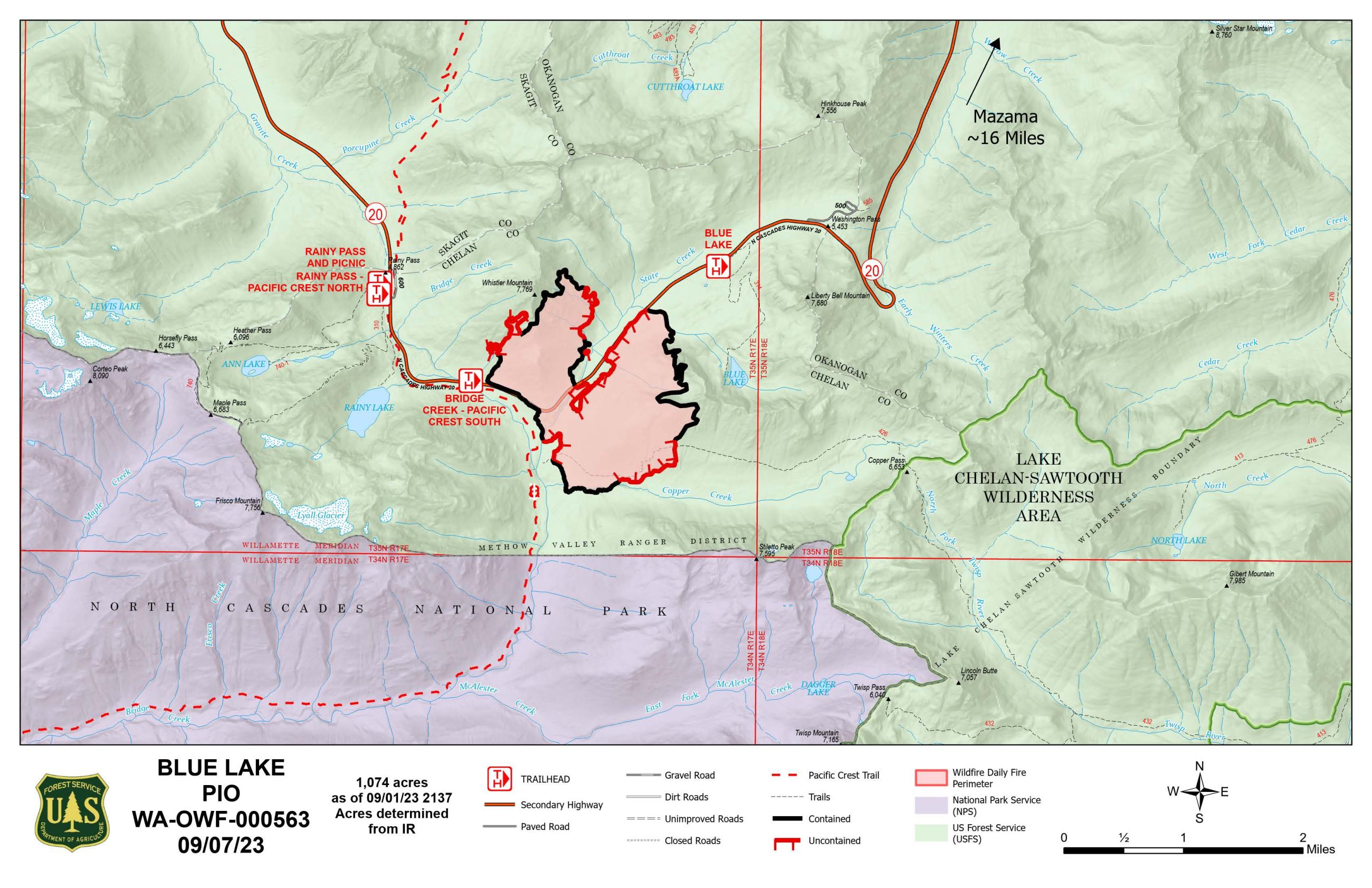 Blue Lake Fire Map