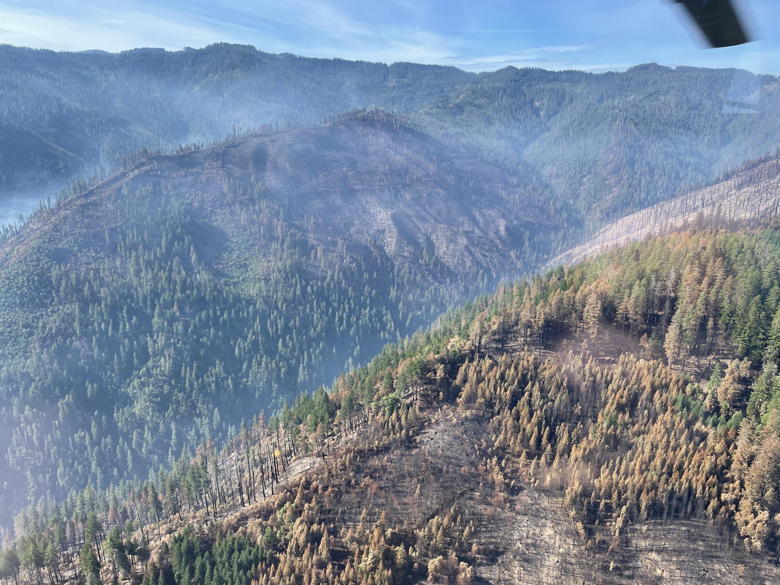 Mosquito Fire-Midground are multiple slope failures along north-face slope of Lightening Ridge
