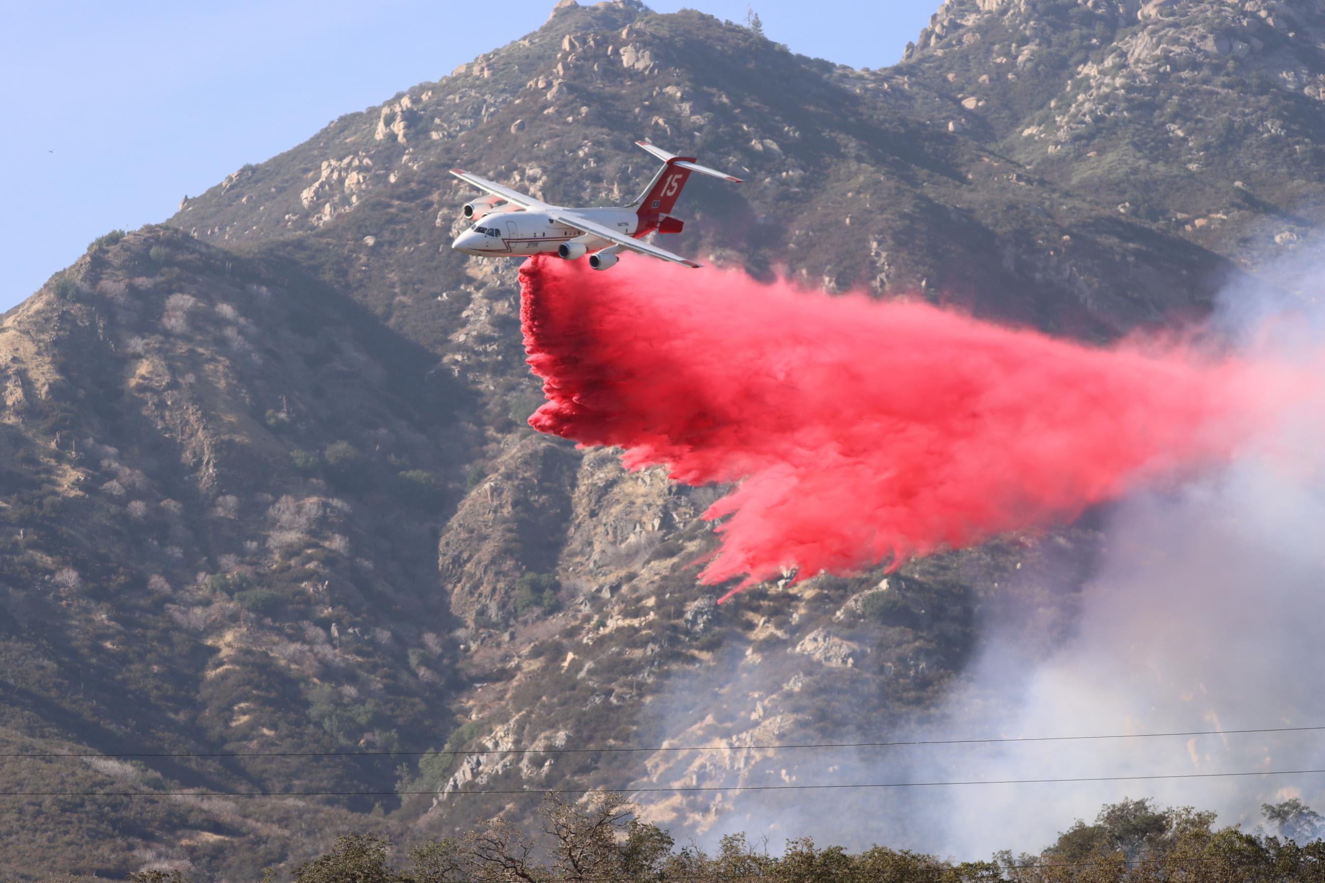 Fire Retardant Drop on Sycamore Fire