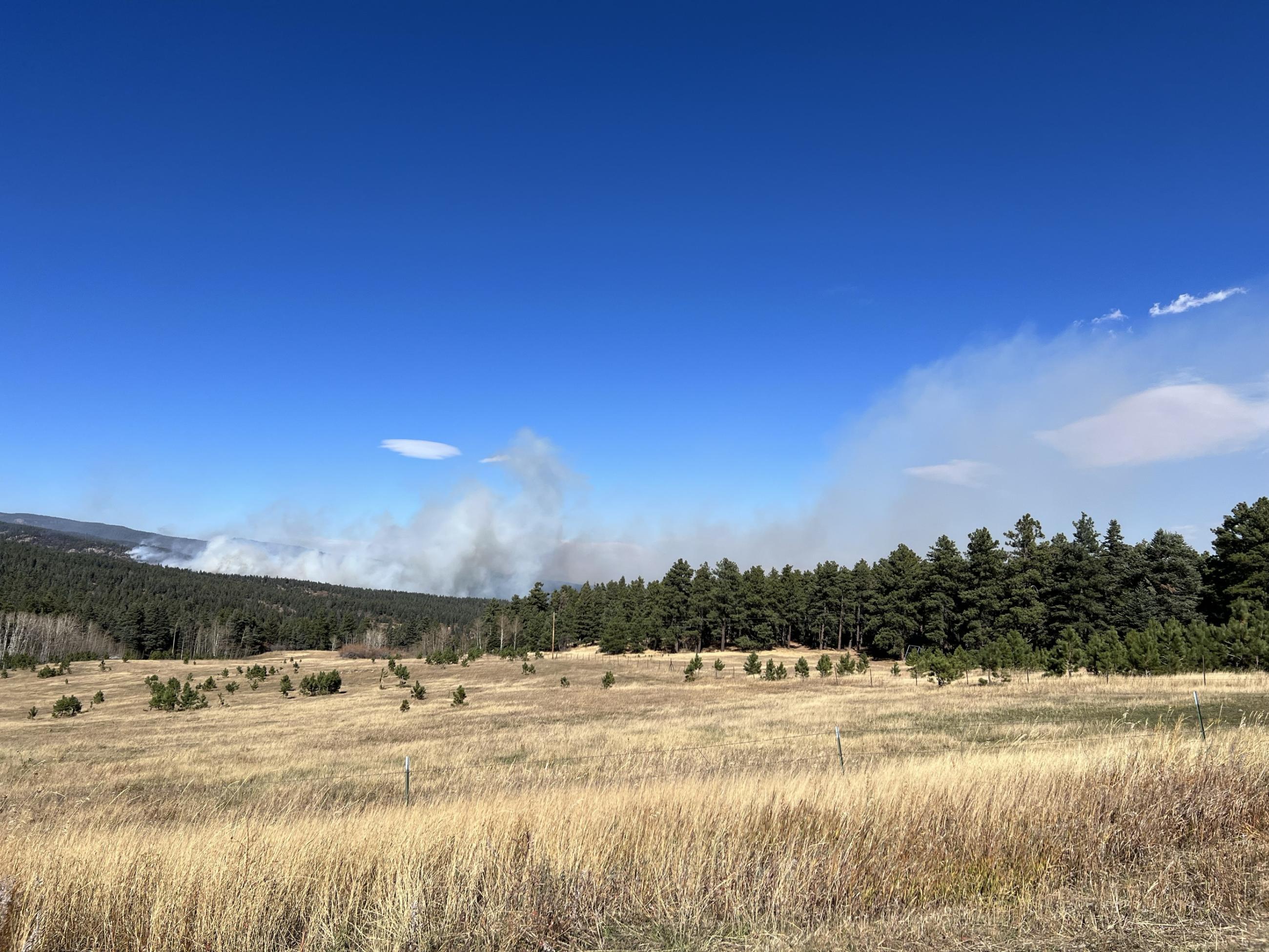 Smoke of Saint Charles Fire from open field.