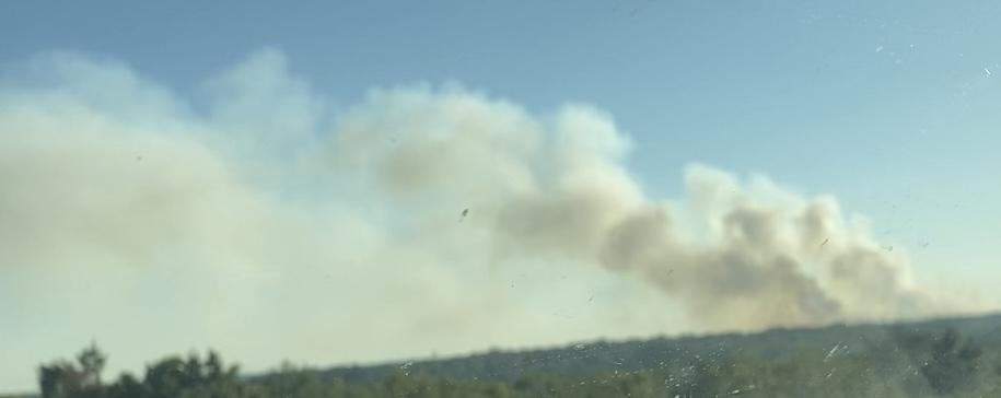 A picture from the Lafitte Bridge of the first day of the fire