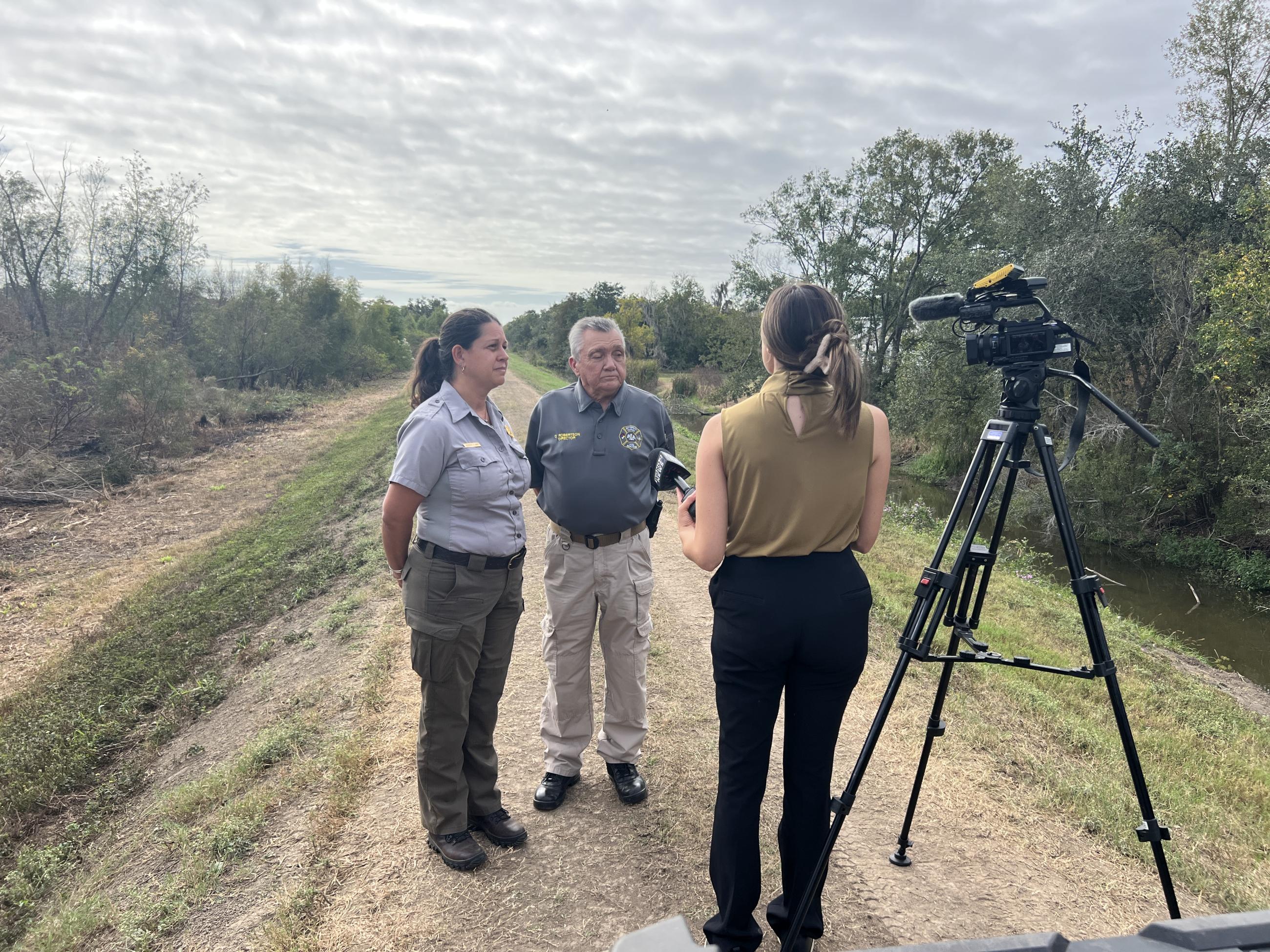 Dr. Hardy and Director Robertson provide a media interview