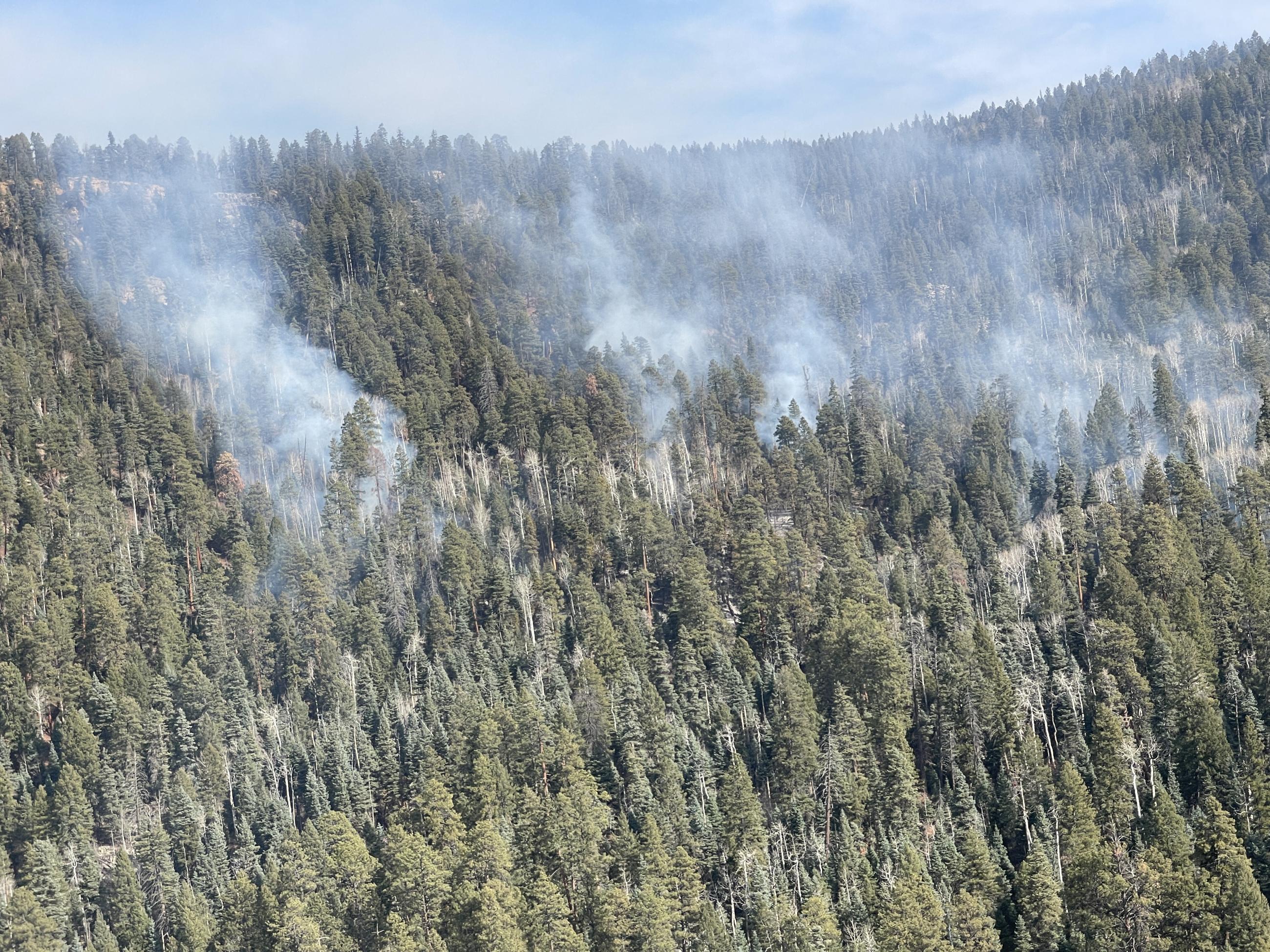 Trail Springs Fire Aerial View above West Devil Creek. Nov. 15, 2023