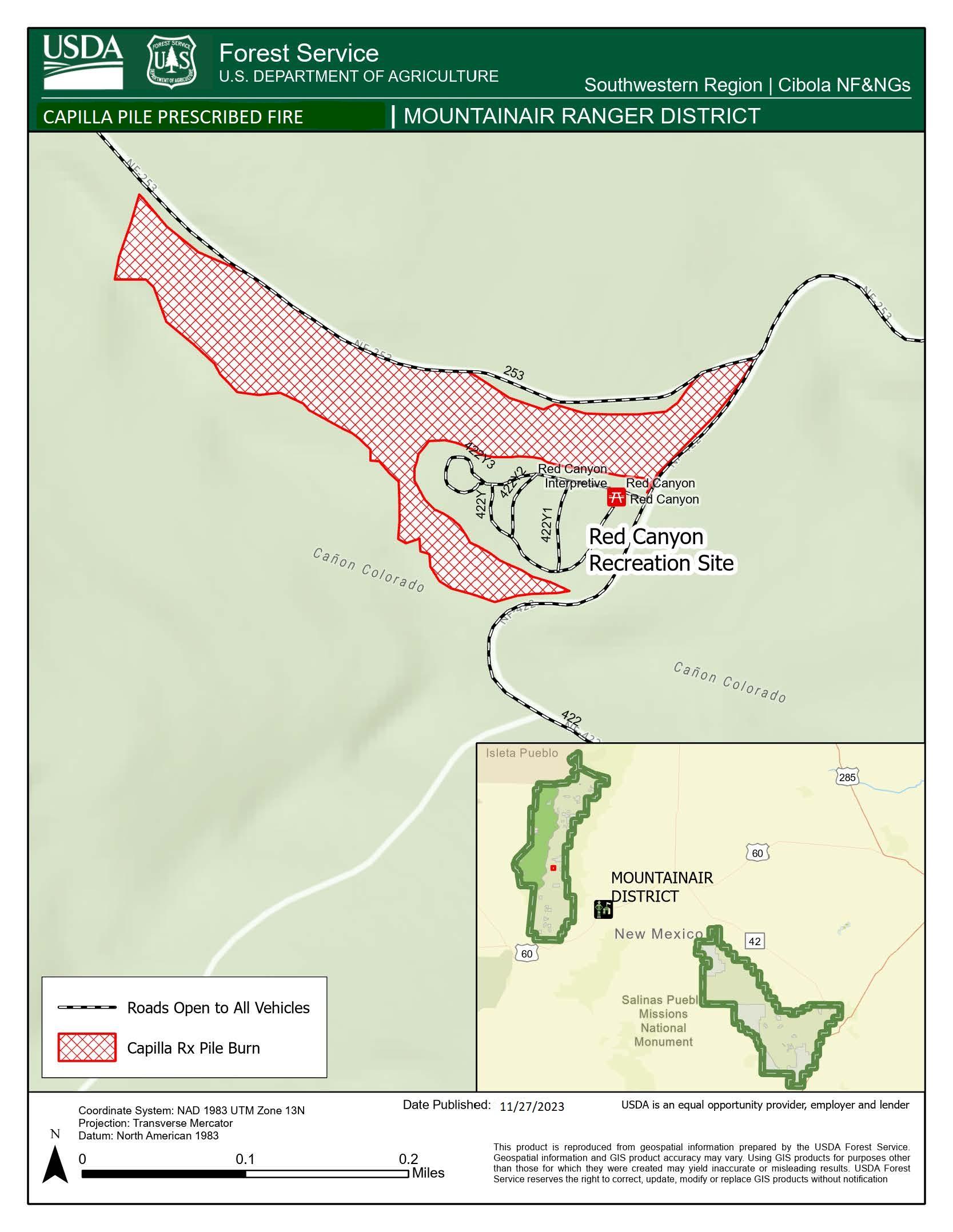 Mountainair Ranger District to Implement Capilla Pile Burning