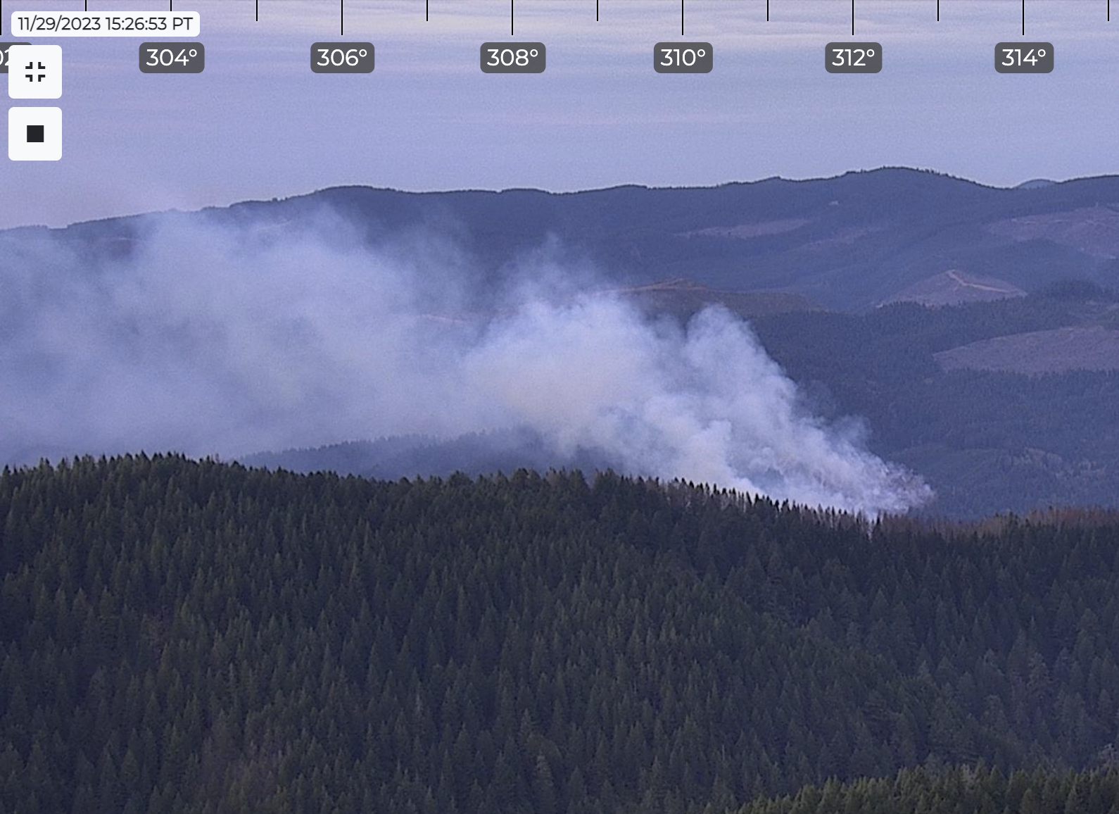 Anvil Fire from livestream camera on Butler Mountain
