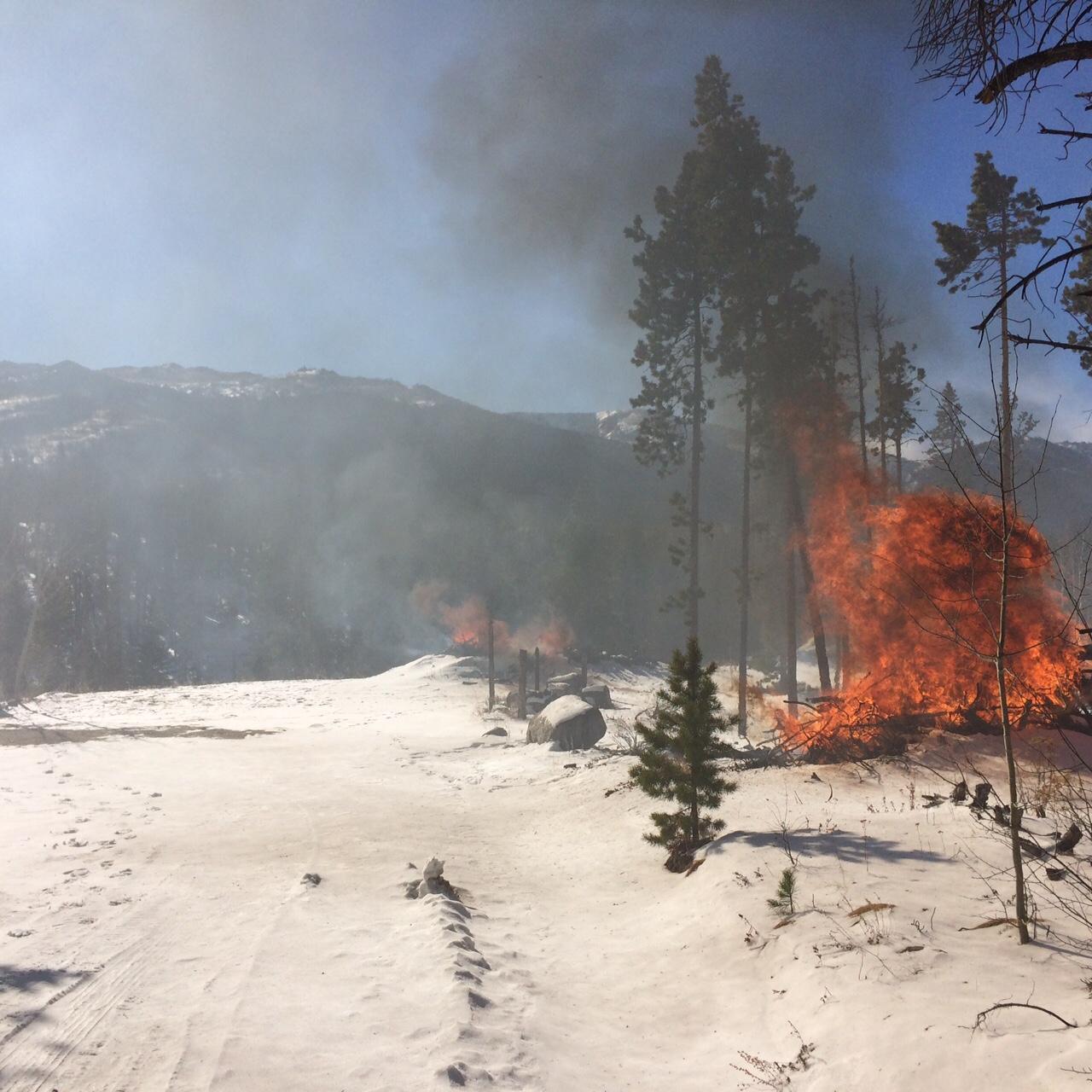 Pile burning this winter near the Tom Bennett Campground