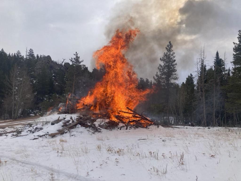 Canyon Lakes Ranger District 2023 Pile Burning