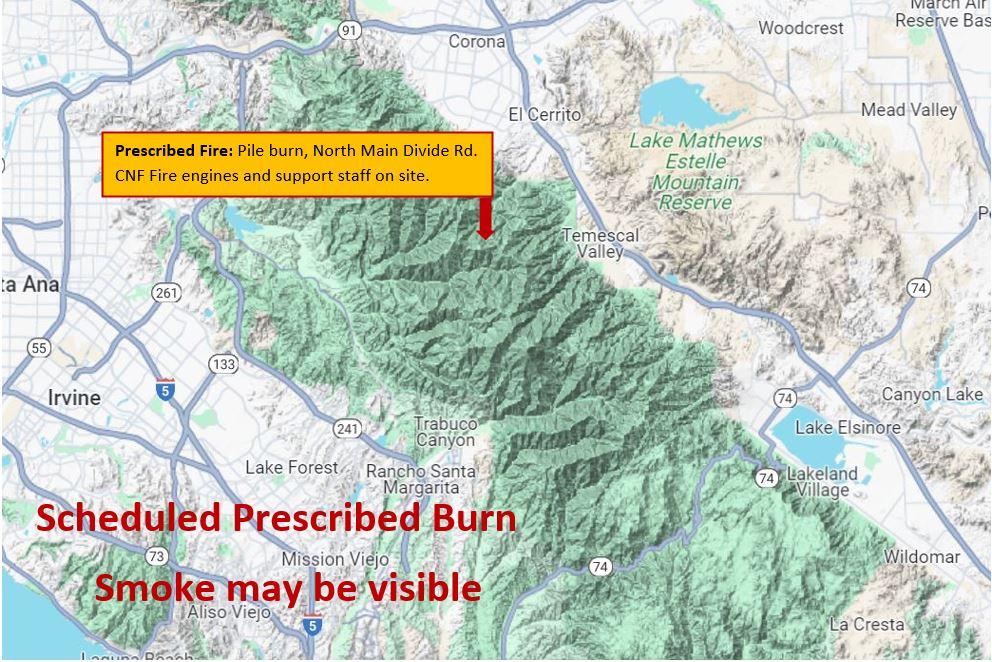 Map showing area of the broadcast burn.