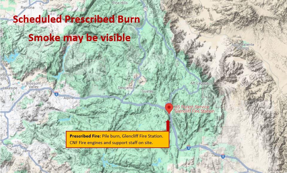 Map showing where the Glencliff Station Pile Burn is.