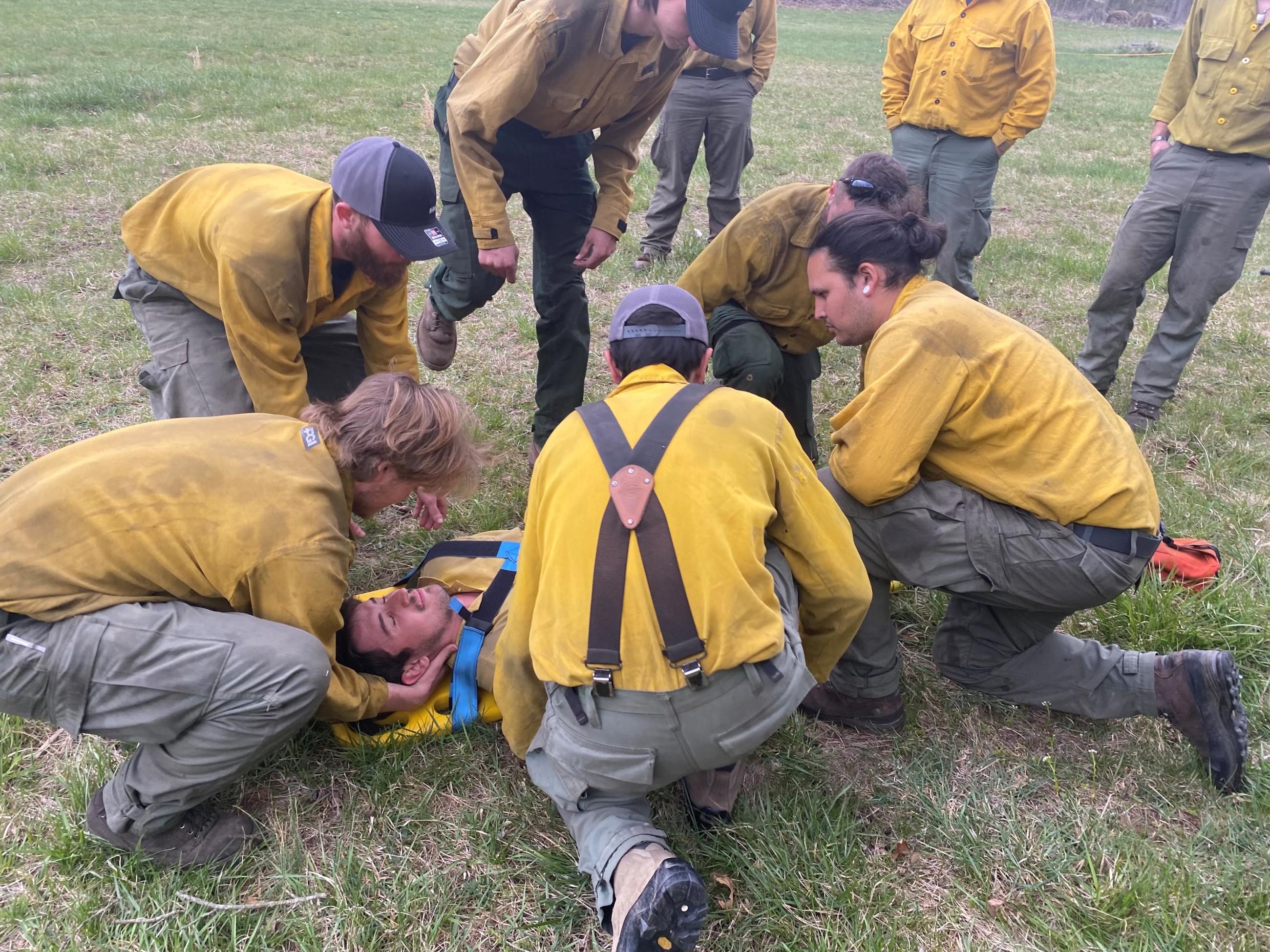 Miller Crew doing medical training on Capon Fire March 30, 2024