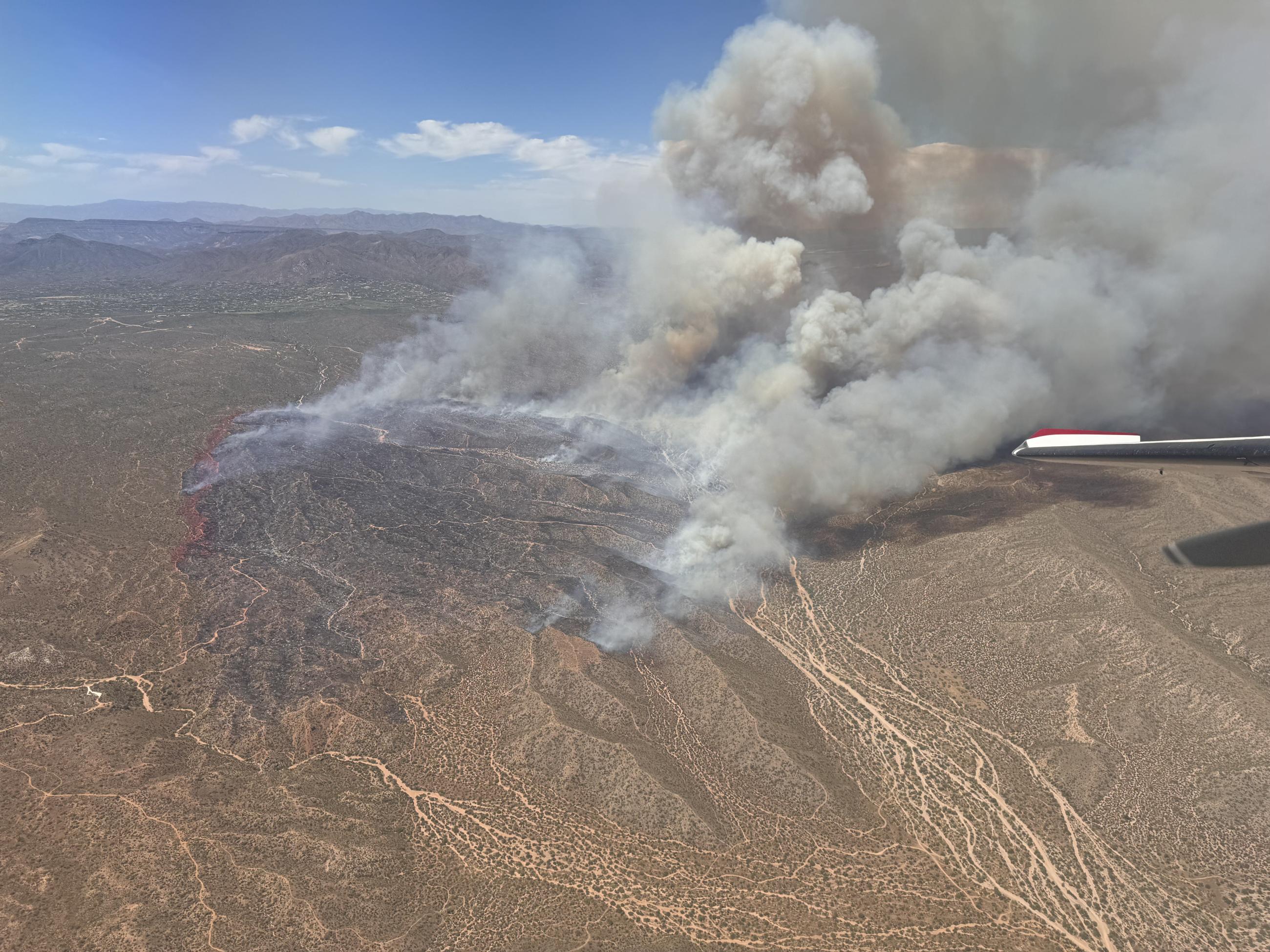 Aerial view of fire activity