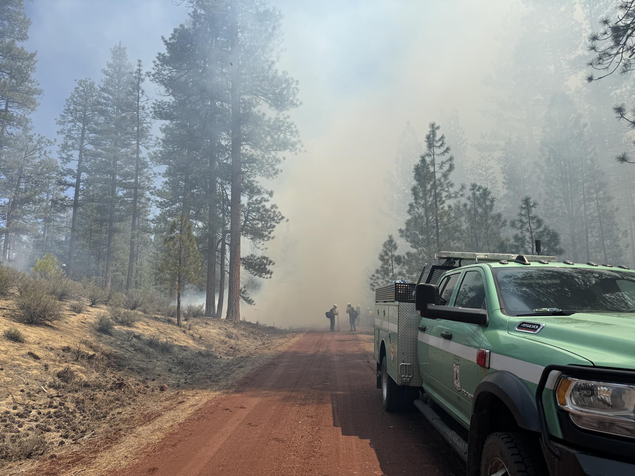 Firefighters holding the Road during Firing Operation