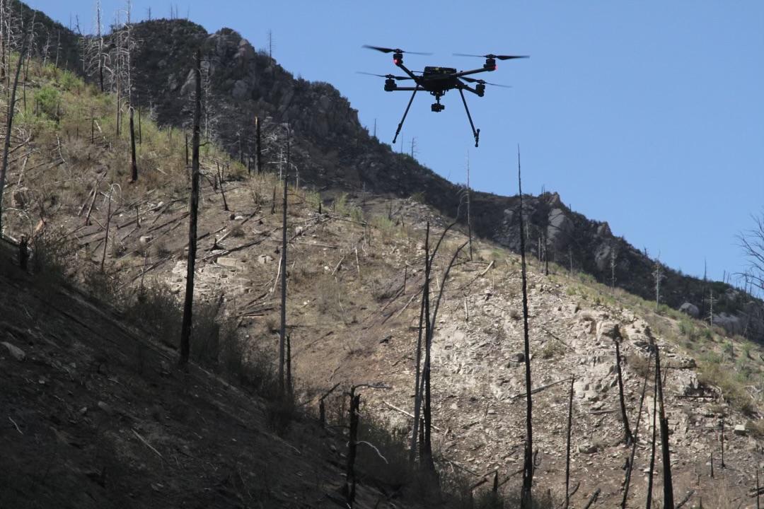 Unmanned aerial system (UAS) assesses the trail system for the BAER Team June 6, 2024.
