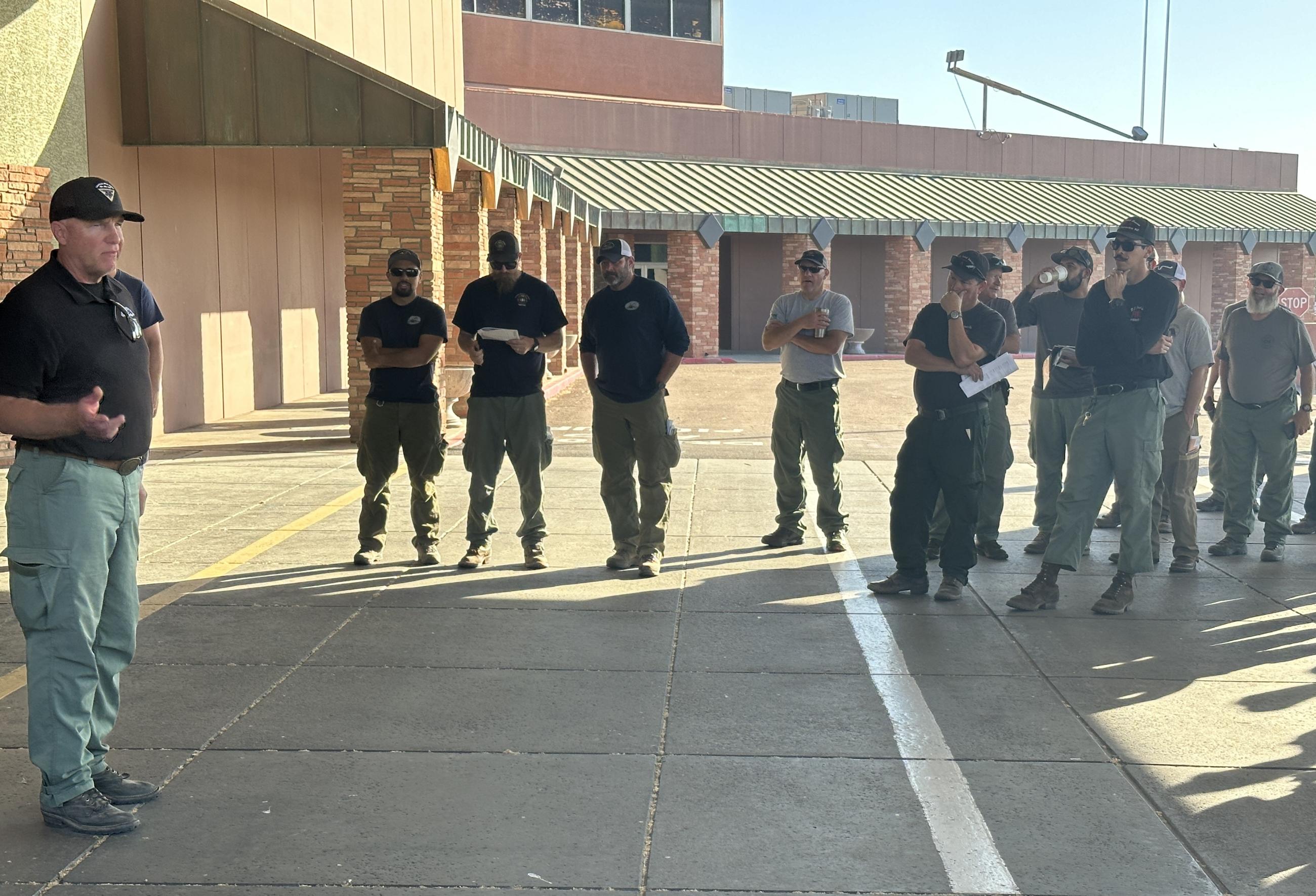 Resources assigned to the Adams Fire at morning briefing