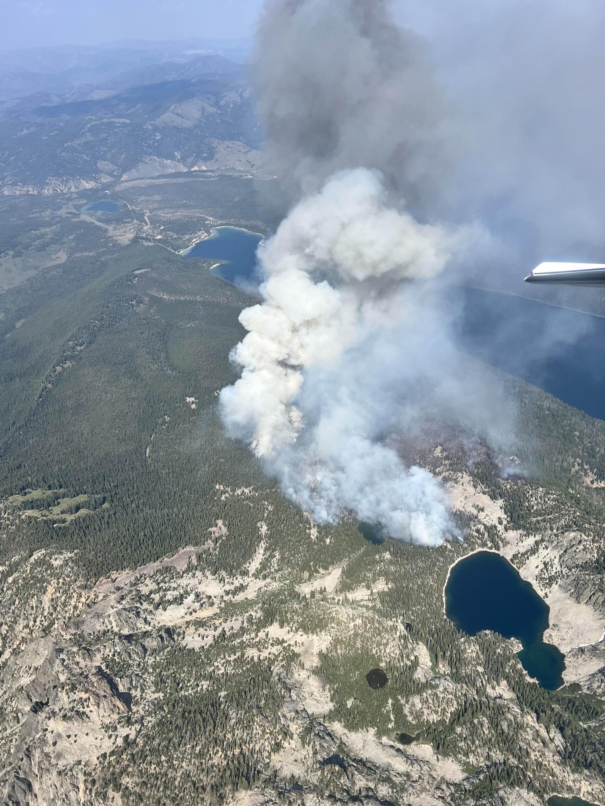 July 13 2024 Aerial View of Bench Lake Fire, Air Attack 1