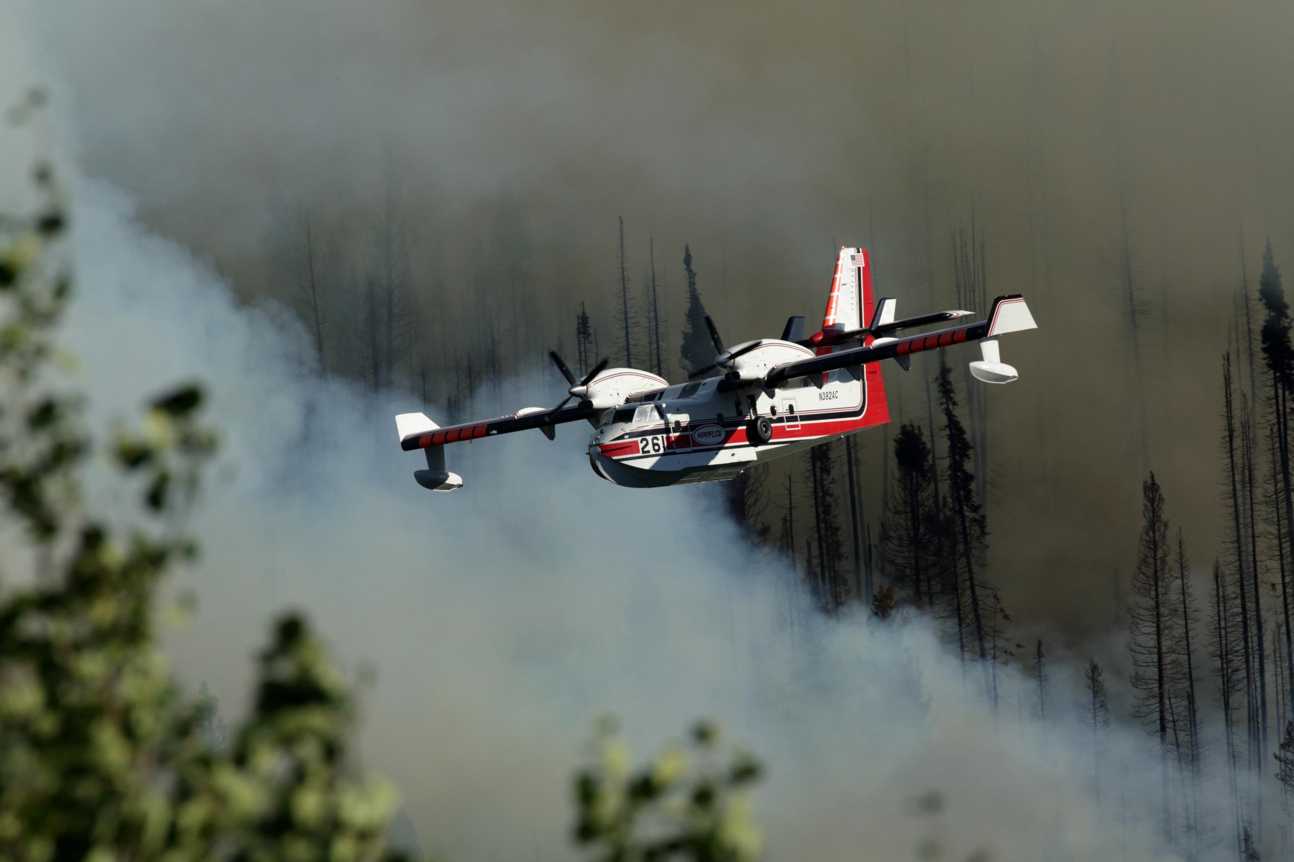 Aerial view of scooper flying, July 18, 2024